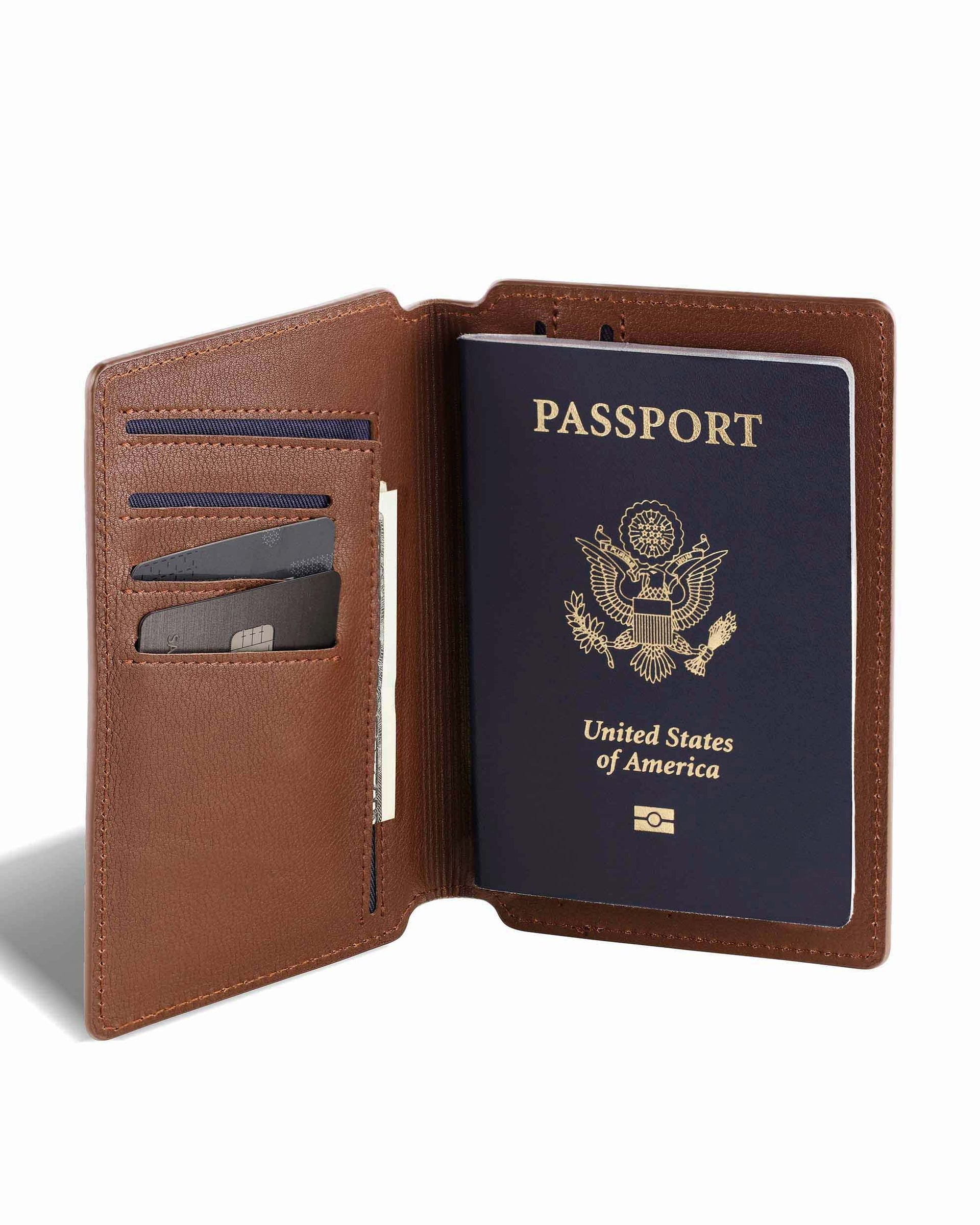 Leather Passport Wallet: Slim Travel Organizer with Card Slots