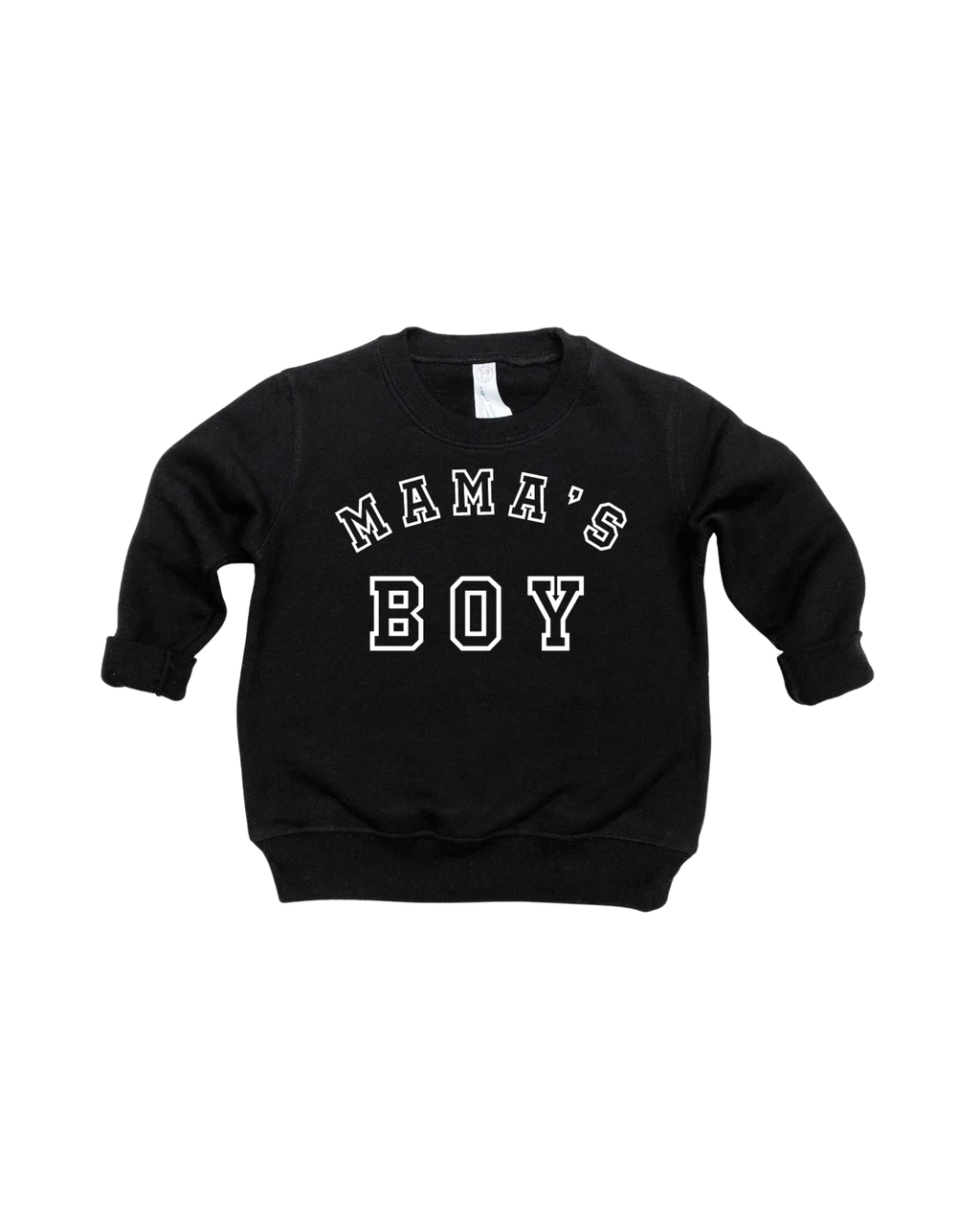 Mama's Boy Varsity Sweatshirt - Kids Sporty Crewneck Pullover