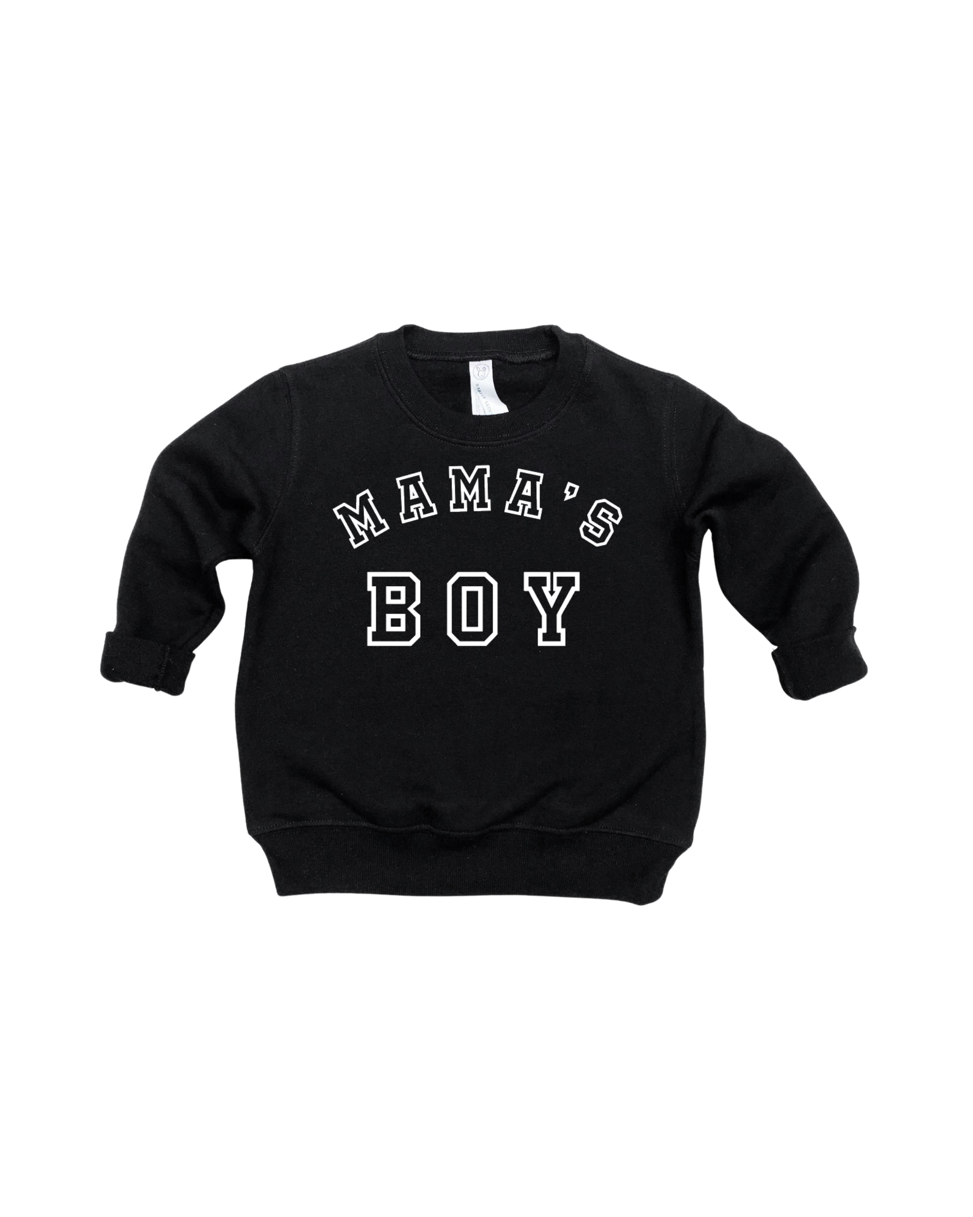 Mama's Boy Varsity Sweatshirt - Kids Sporty Crewneck Pullover