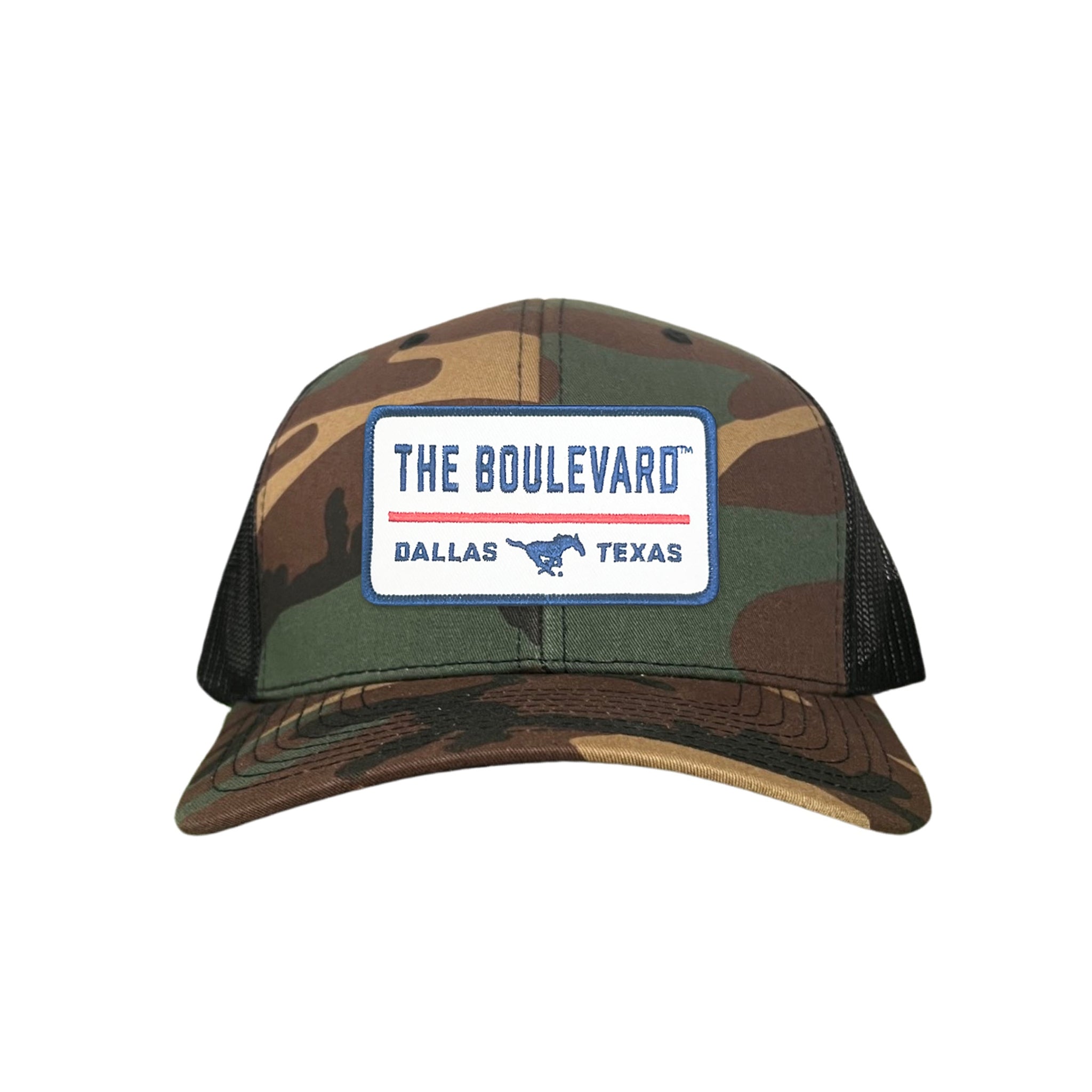 SMU The Boulevard Rectangle Patch Mesh Snapback Hat