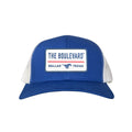 SMU The Boulevard rectangle patch mesh snapback cap with Mustang logo.