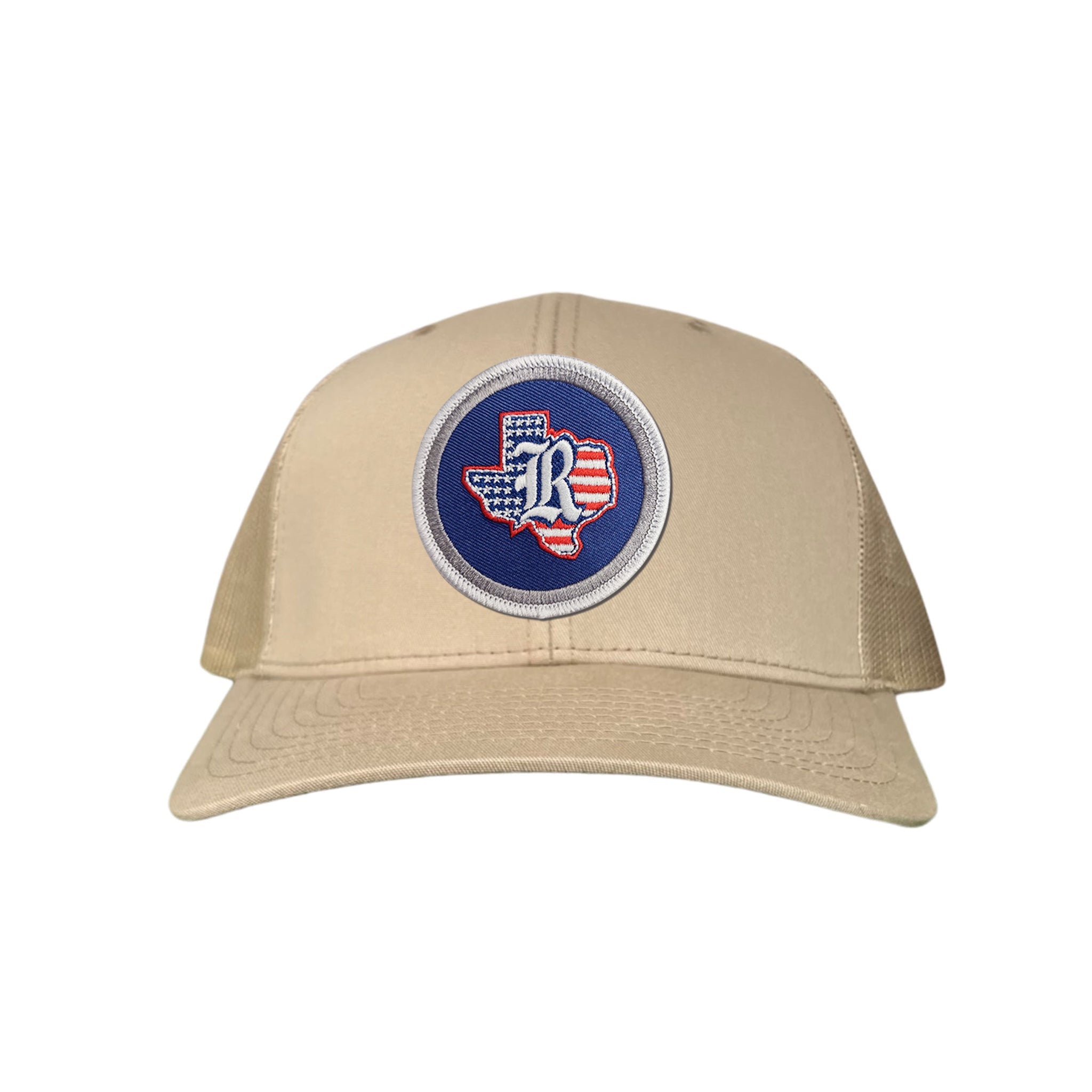 Rice University / State of Texas American Flag Circle Patch / Curved Bill Mesh Snapback / 165 / Rice001 / MM
