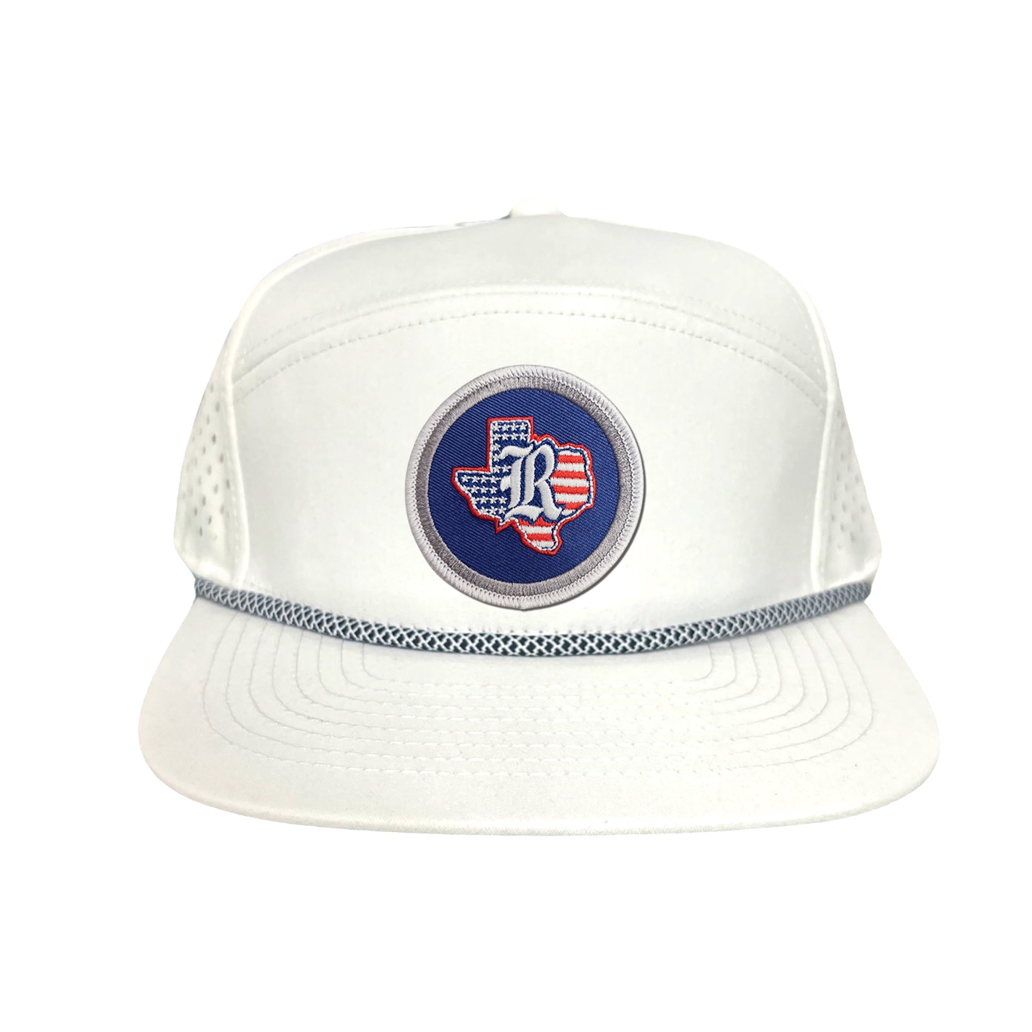 Rice University / State of Texas American Flag Circle Patch / Curved Bill Mesh Snapback / 165 / Rice001 / MM
