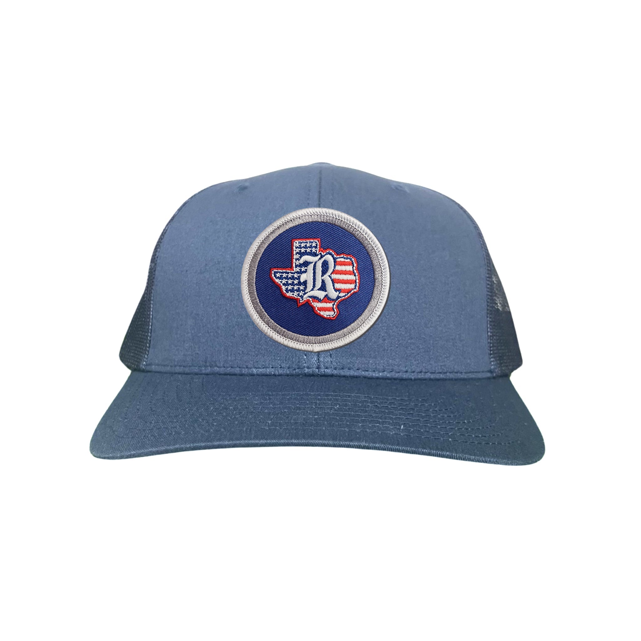 Rice University / State of Texas American Flag Circle Patch / Curved Bill Mesh Snapback / 165 / Rice001 / MM