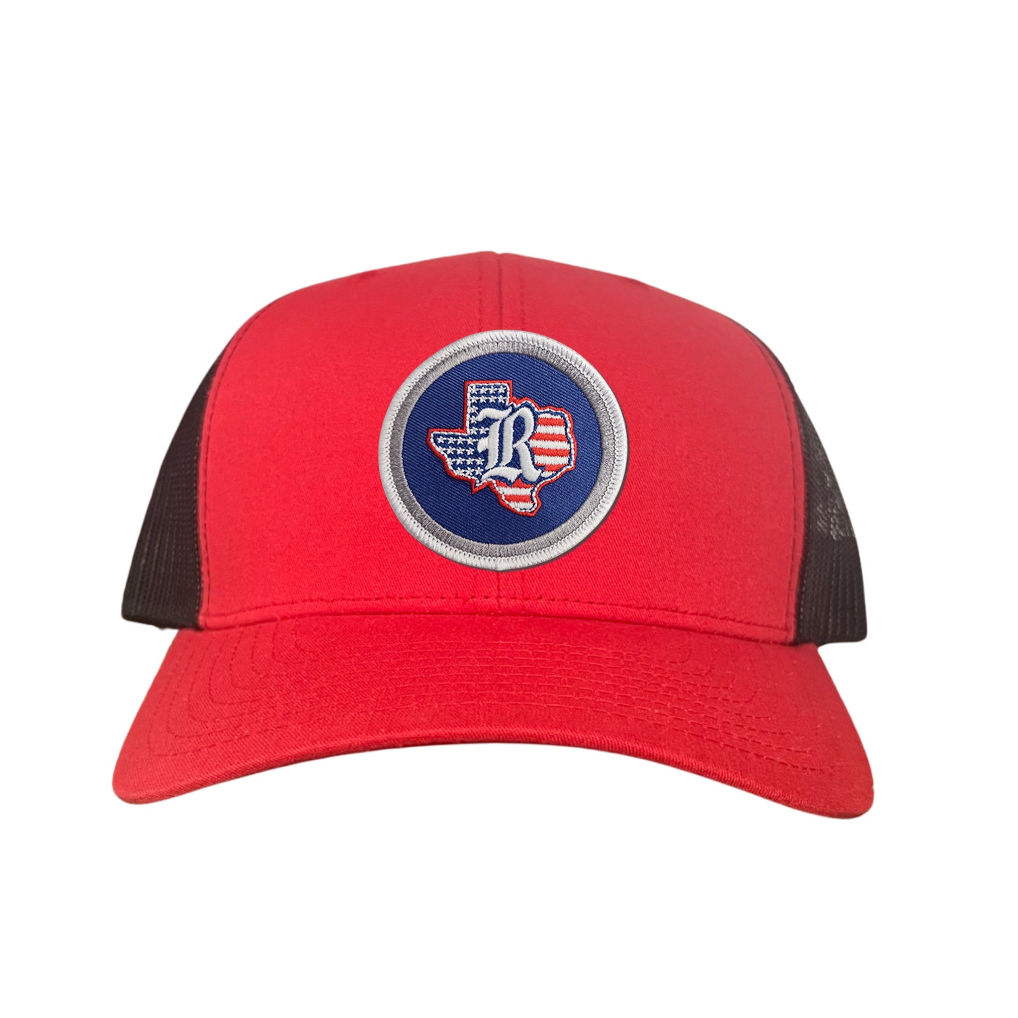 Rice University / State of Texas American Flag Circle Patch / Curved Bill Mesh Snapback / 165 / Rice001 / MM