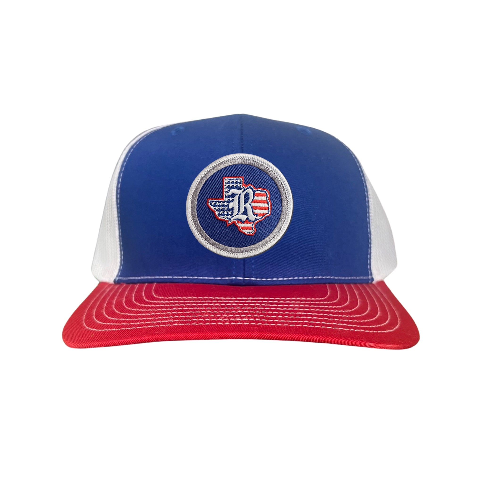 Rice University / State of Texas American Flag Circle Patch / Curved Bill Mesh Snapback / 165 / Rice001 / MM