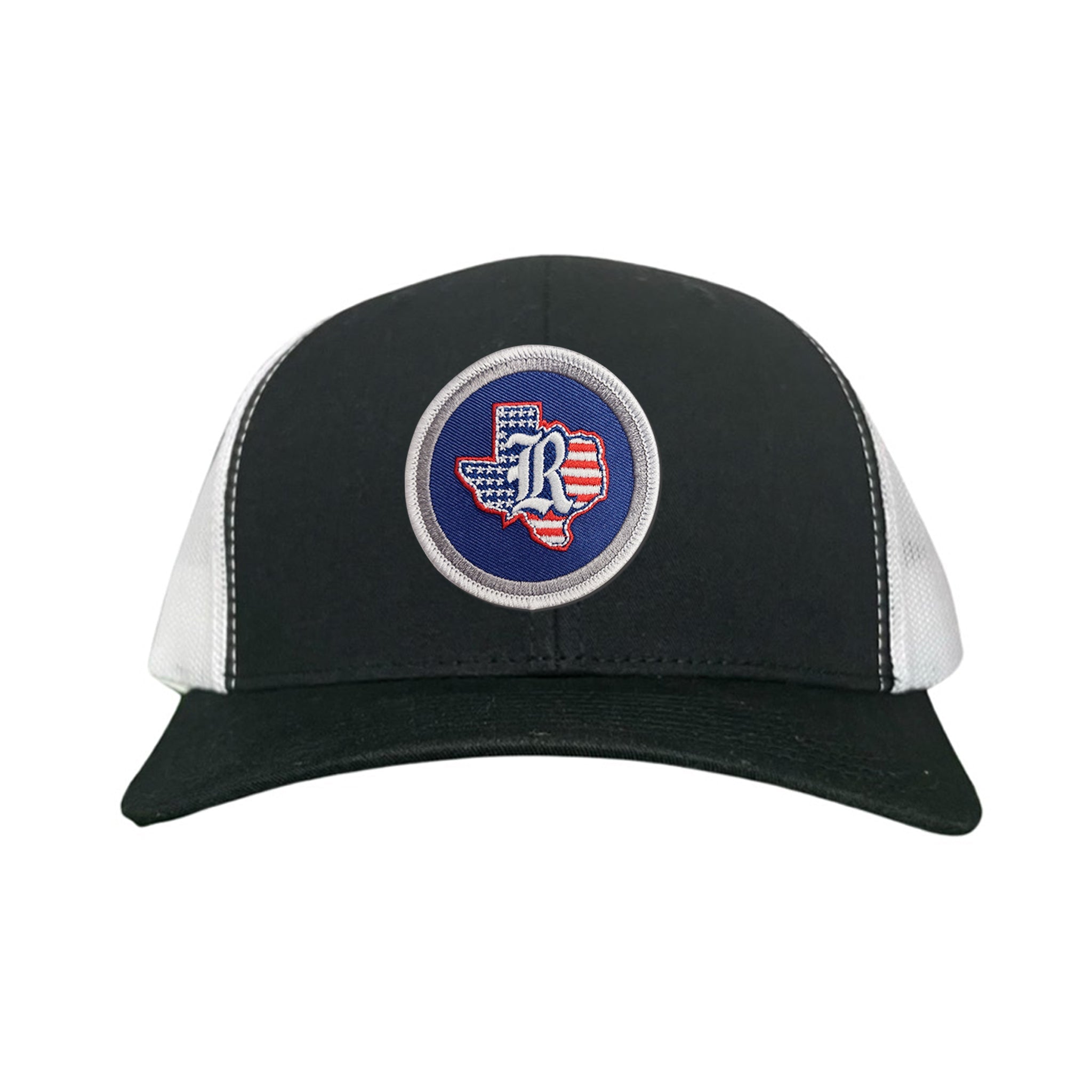 Rice University / State of Texas American Flag Circle Patch / Curved Bill Mesh Snapback / 165 / Rice001 / MM