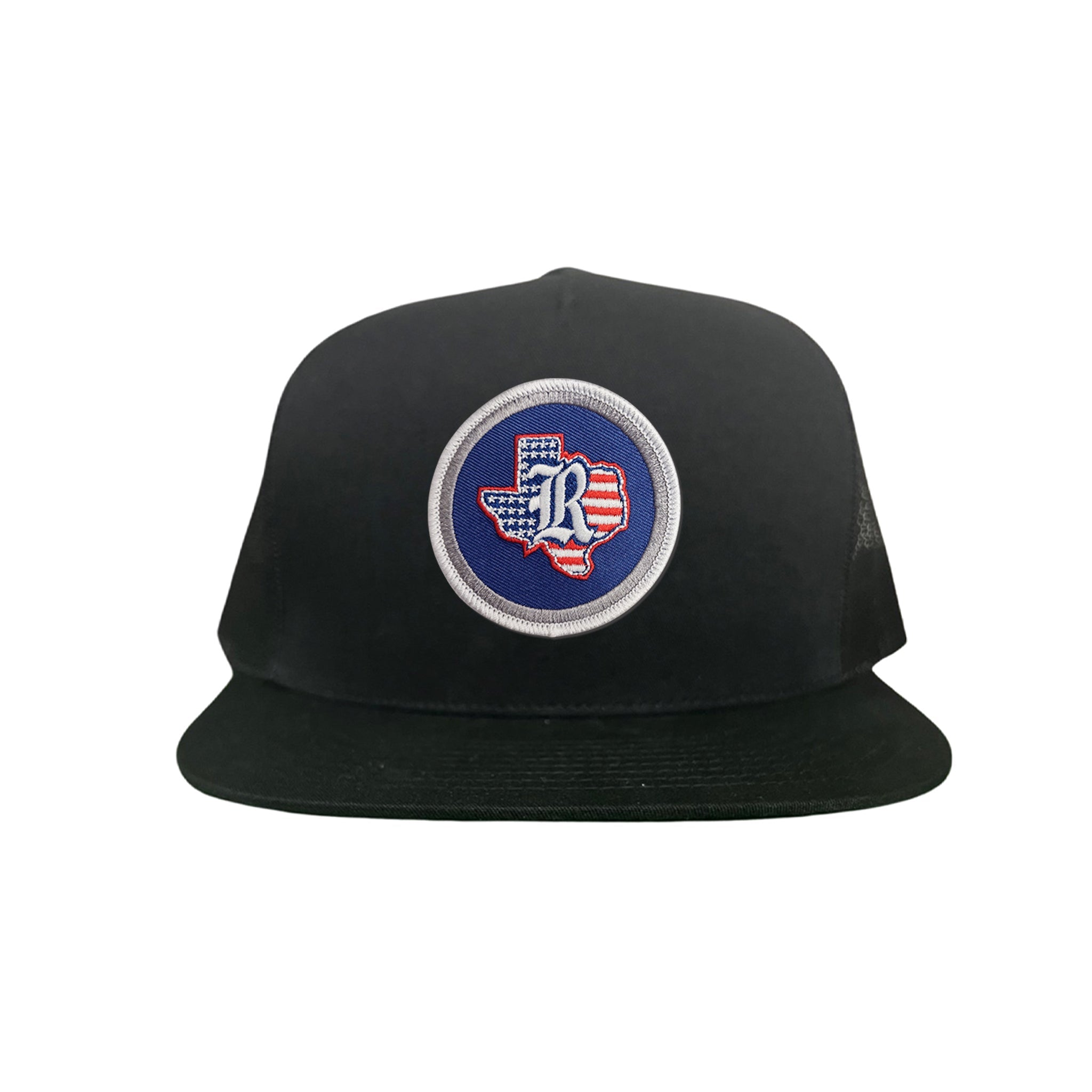 Rice University / State of Texas American Flag Circle Patch / Curved Bill Mesh Snapback / 165 / Rice001 / MM