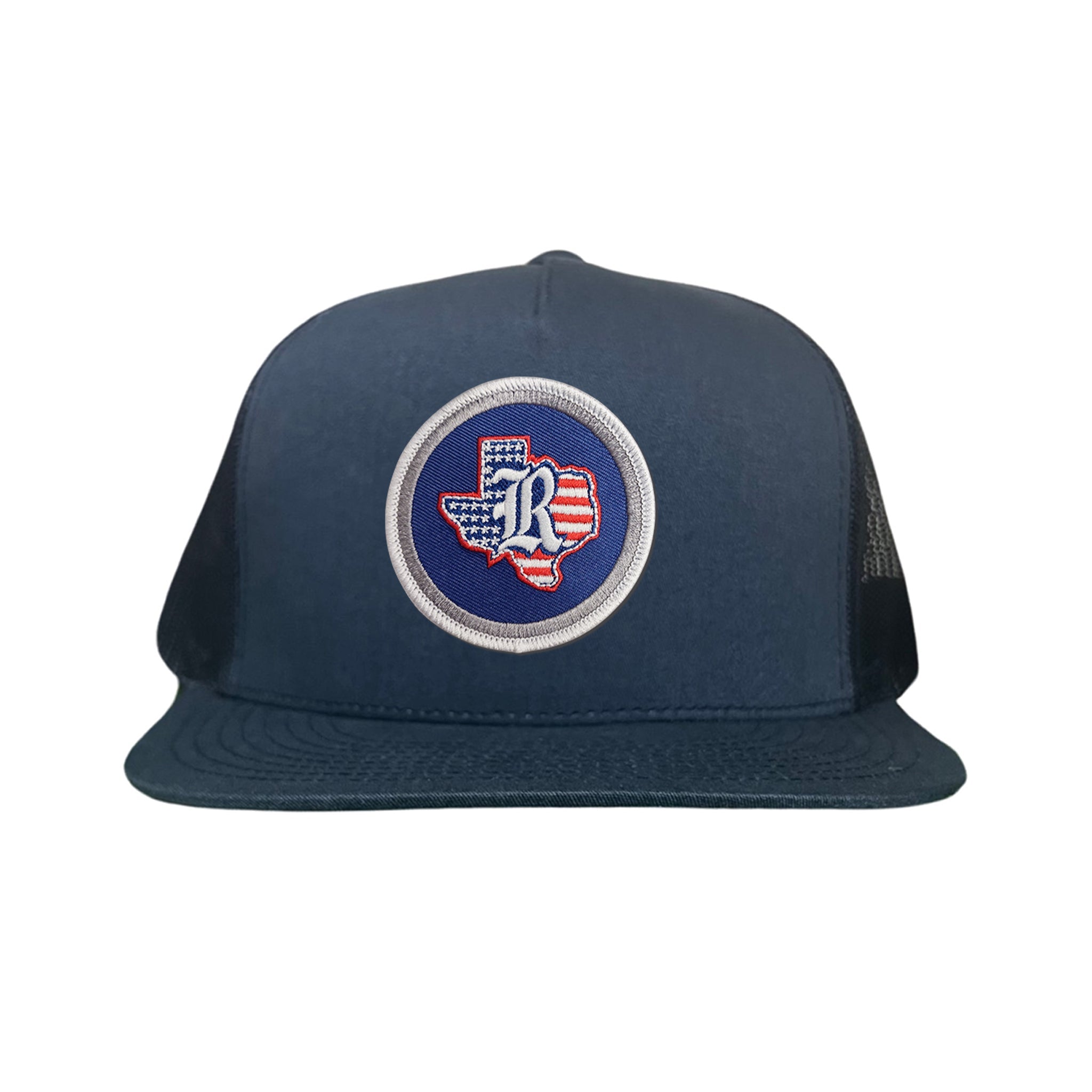 Rice University / State of Texas American Flag Circle Patch / Curved Bill Mesh Snapback / 165 / Rice001 / MM