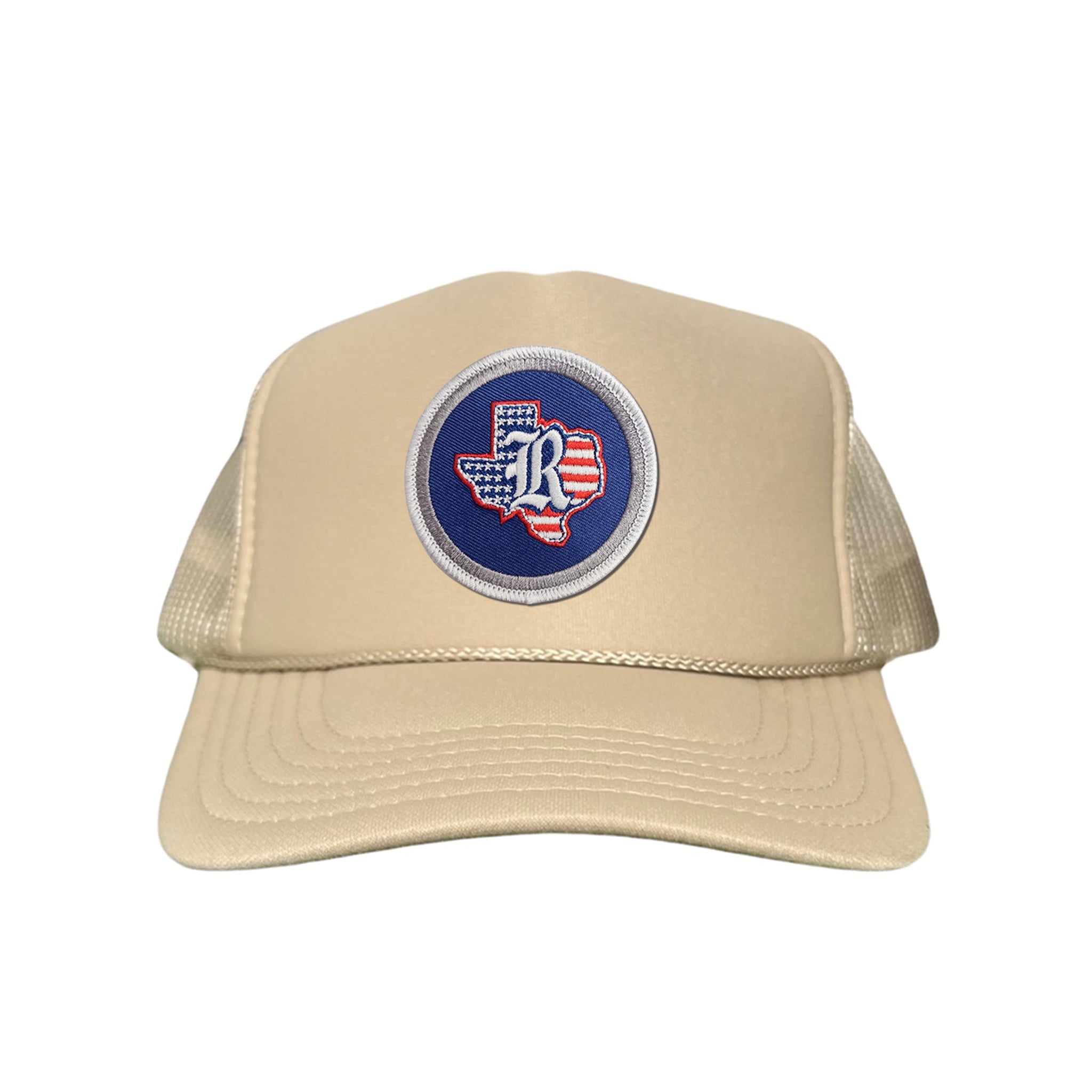 Rice University / State of Texas American Flag Circle Patch / Curved Bill Mesh Snapback / 165 / Rice001 / MM