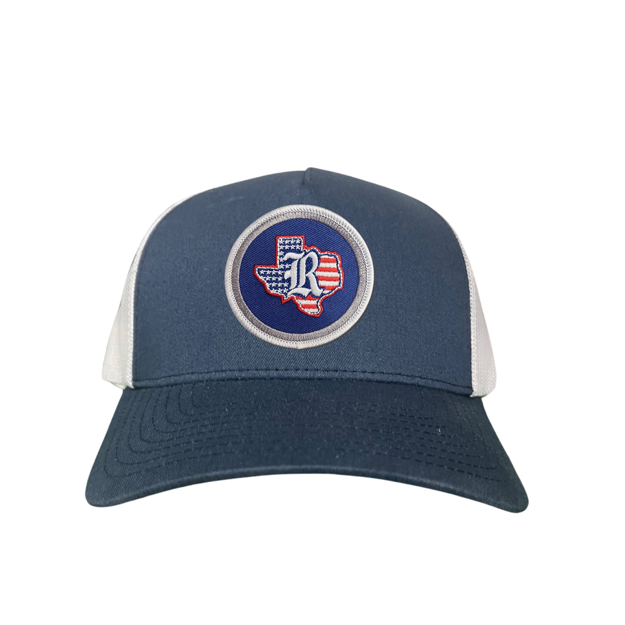 Rice University / State of Texas American Flag Circle Patch / Curved Bill Mesh Snapback / 165 / Rice001 / MM