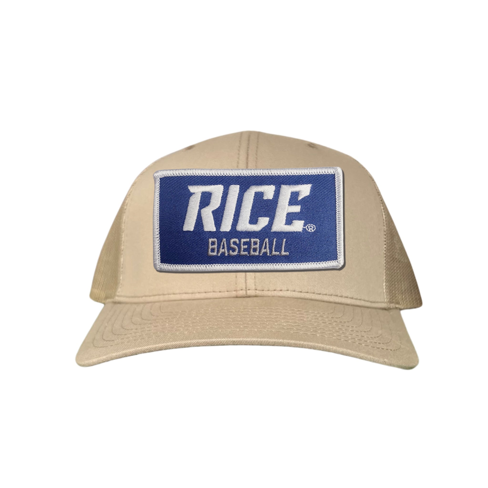 Rice Owls Baseball Rectangle Patch Curved Bill Mesh Snapback Cap