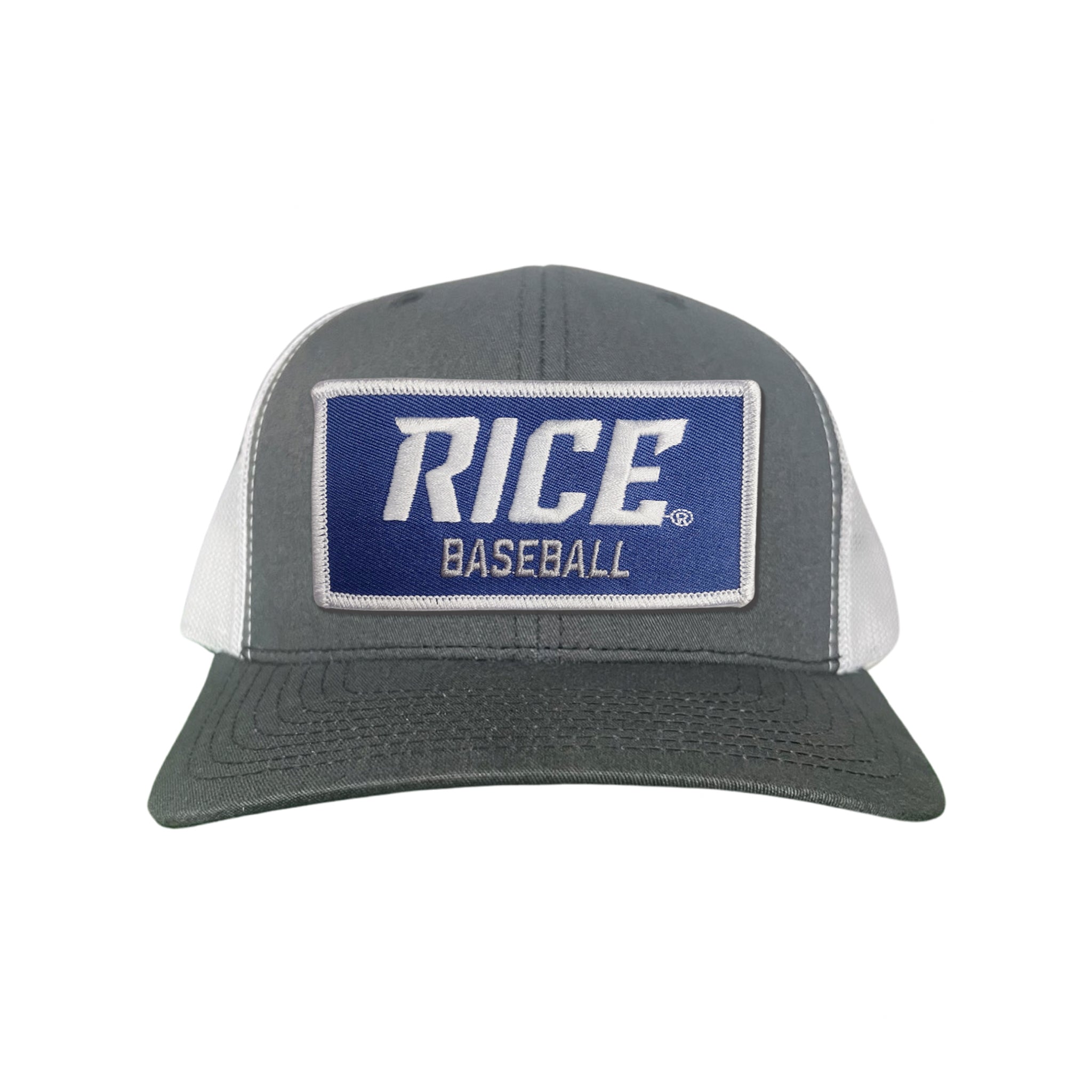 Rice Owls Baseball Rectangle Patch Curved Bill Mesh Snapback Cap
