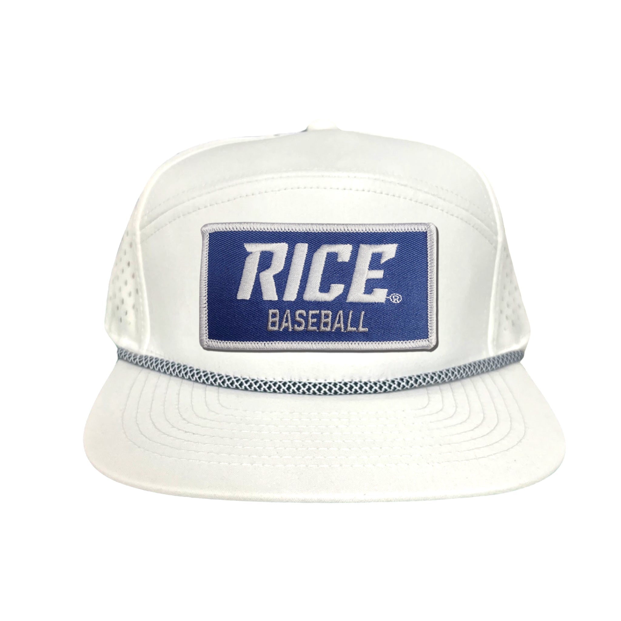 Rice Owls Baseball Rectangle Patch Curved Bill Mesh Snapback Cap