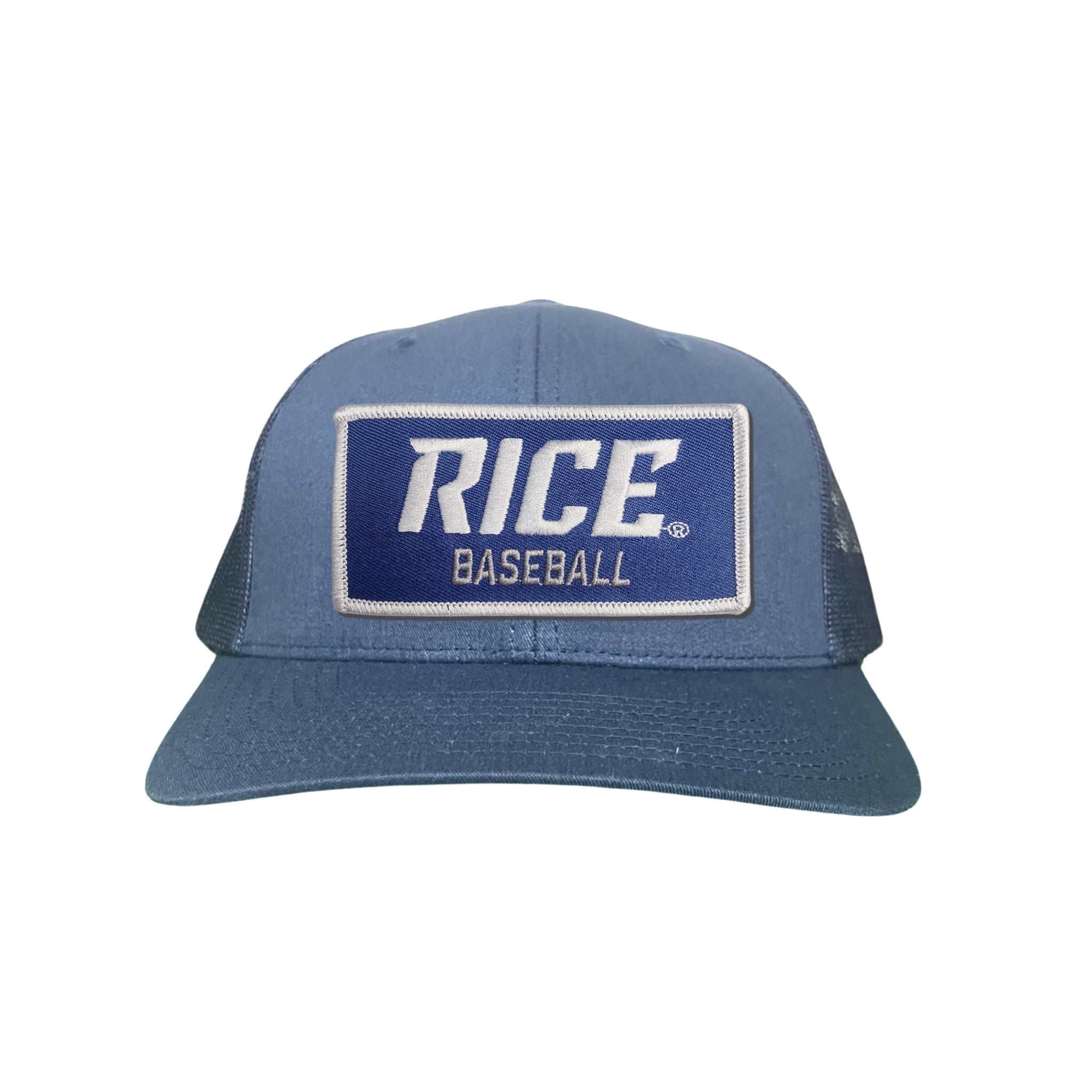 Rice Owls Baseball Rectangle Patch Curved Bill Mesh Snapback Cap
