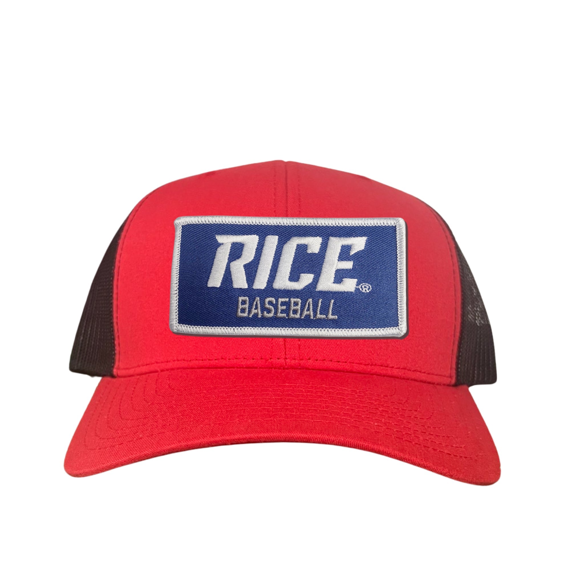 Rice Owls Baseball Rectangle Patch Curved Bill Mesh Snapback Cap