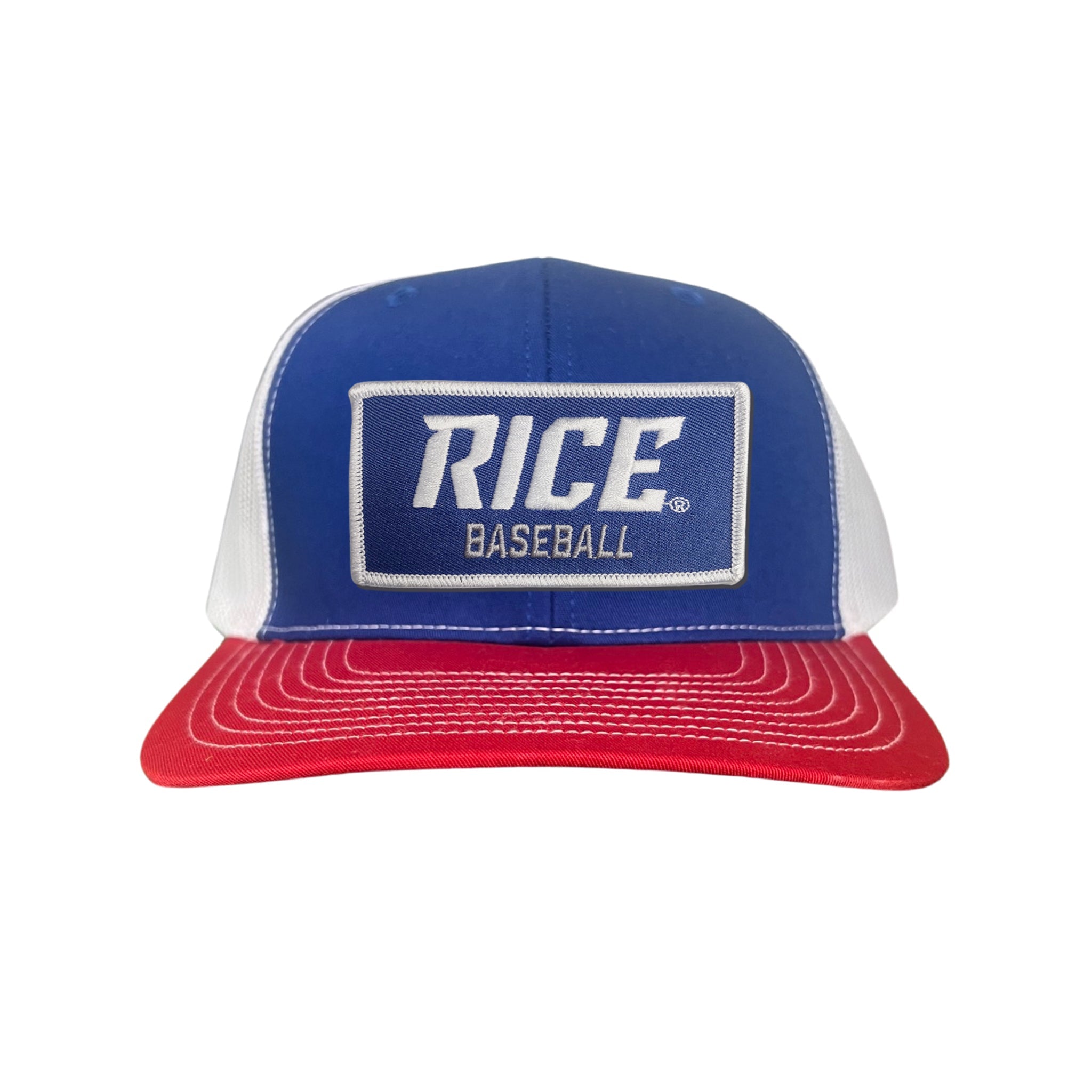 Rice Owls Baseball Rectangle Patch Curved Bill Mesh Snapback Cap