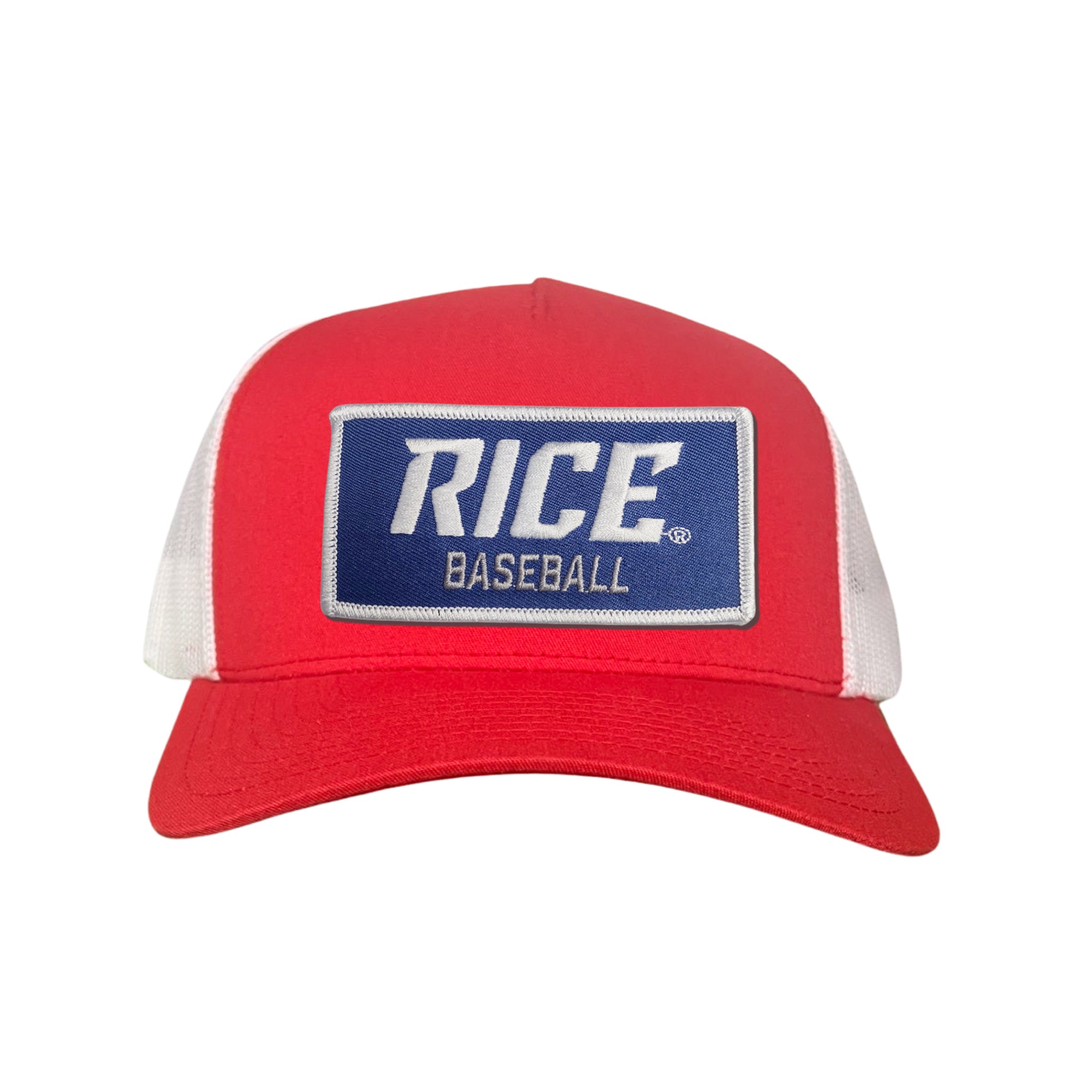 Rice Owls Baseball Rectangle Patch Curved Bill Mesh Snapback Cap