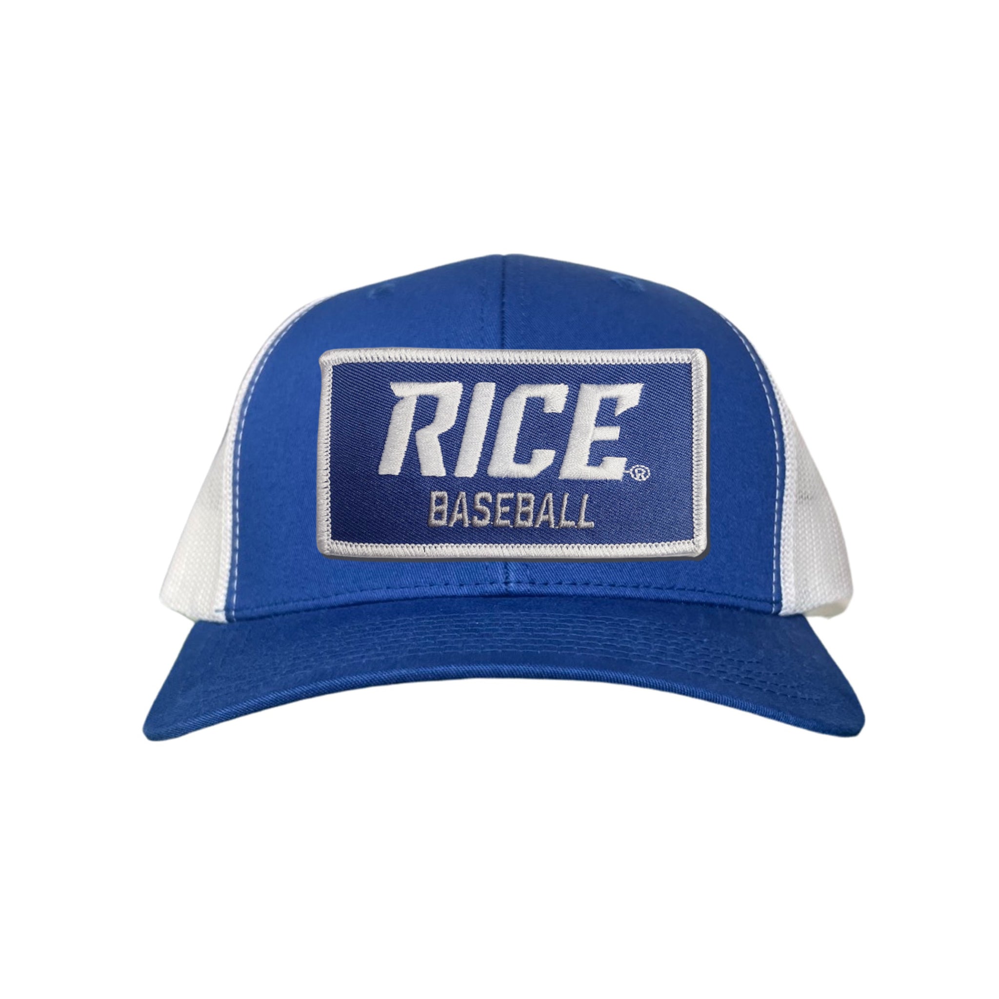 Rice Owls Baseball Rectangle Patch Curved Bill Mesh Snapback Cap
