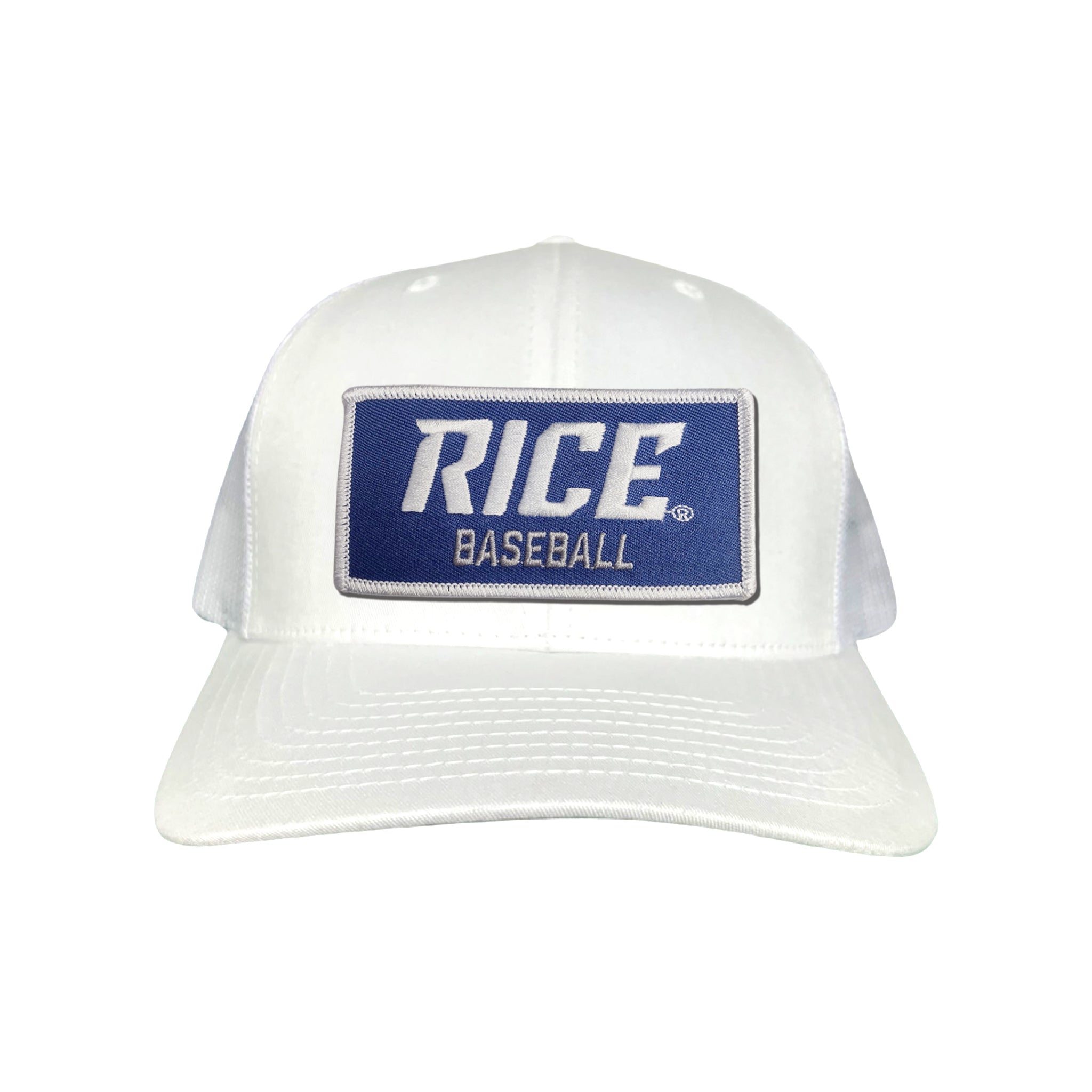 Rice Owls Baseball Rectangle Patch Curved Bill Mesh Snapback Cap
