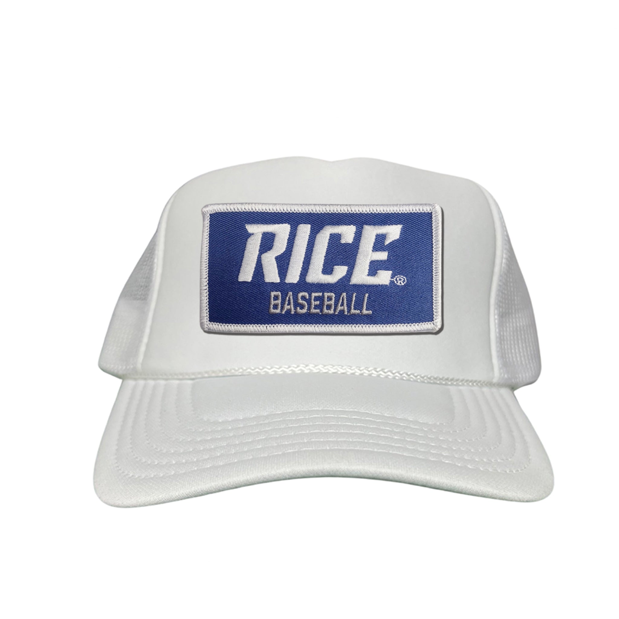 Rice Owls Baseball Rectangle Patch Curved Bill Mesh Snapback Cap