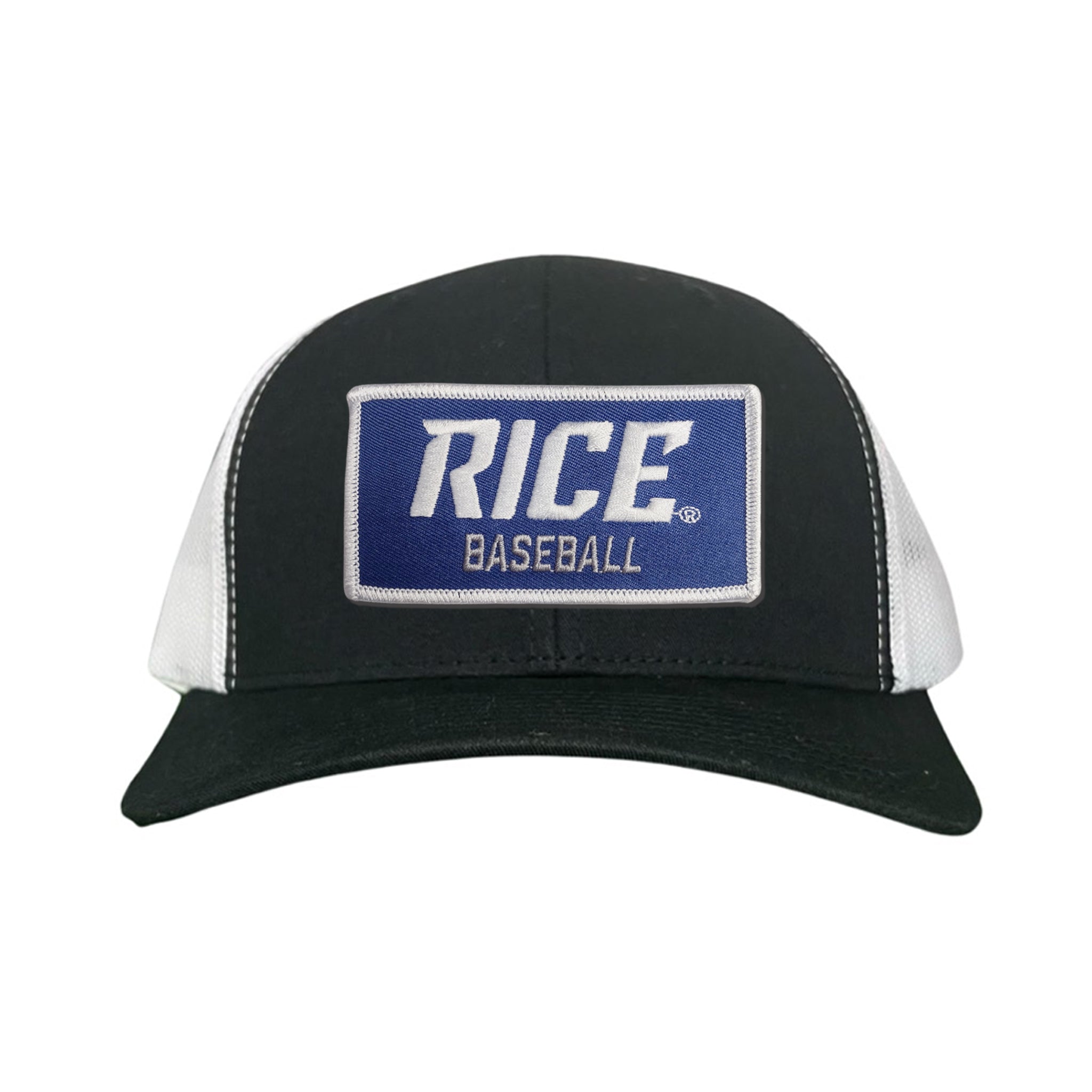 Rice Owls Baseball Rectangle Patch Curved Bill Mesh Snapback Cap