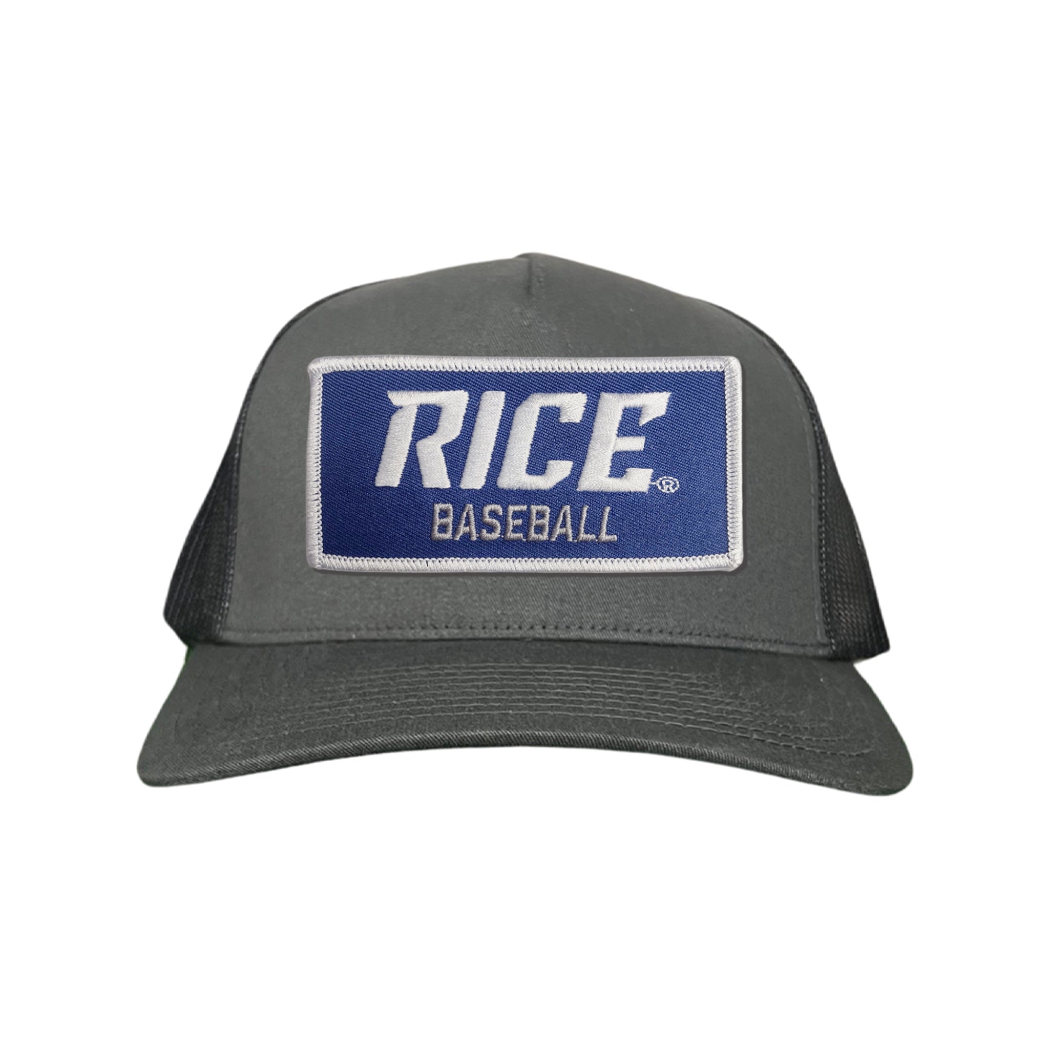 Rice Owls Baseball Rectangle Patch Curved Bill Mesh Snapback Cap