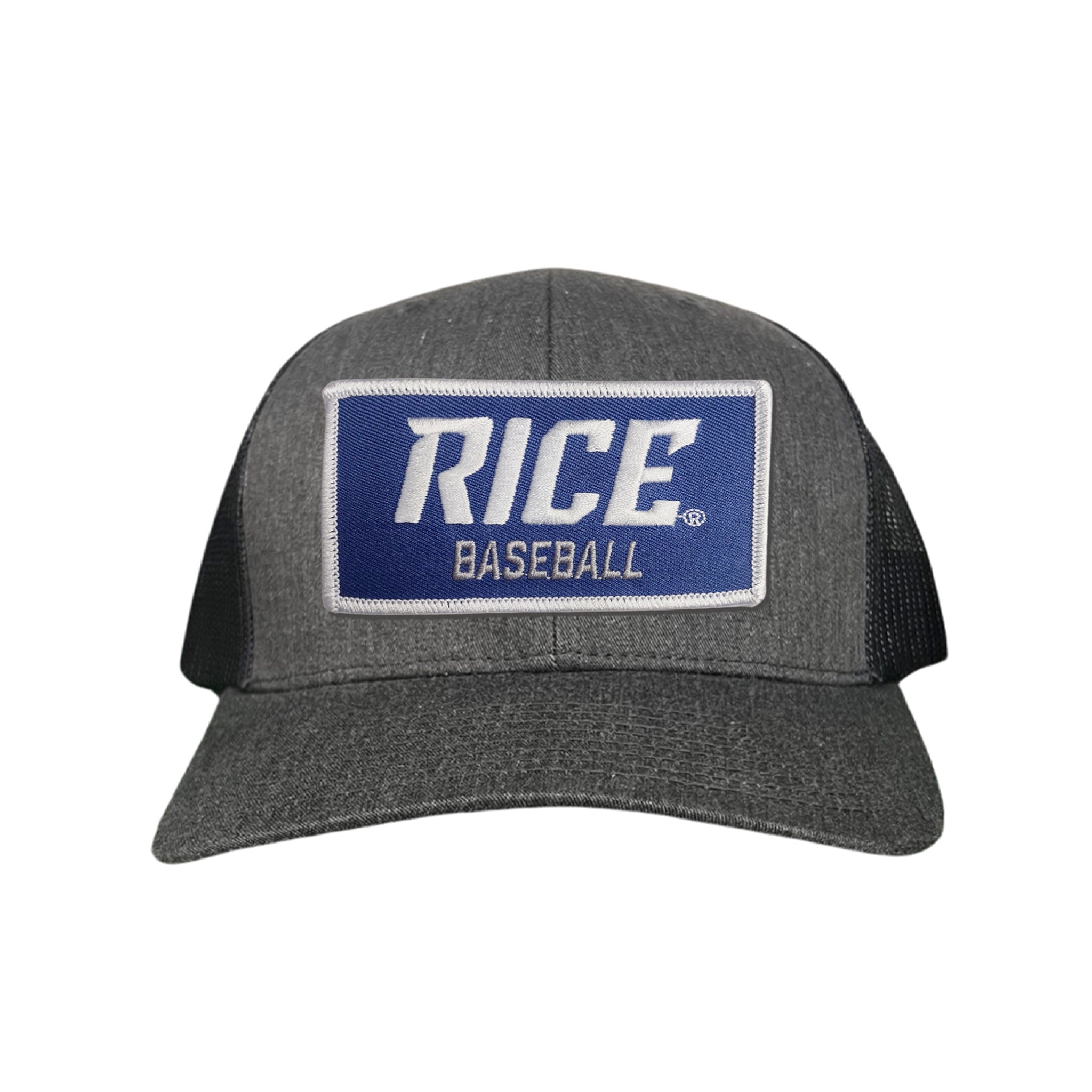 Rice Owls Baseball Rectangle Patch Curved Bill Mesh Snapback Cap