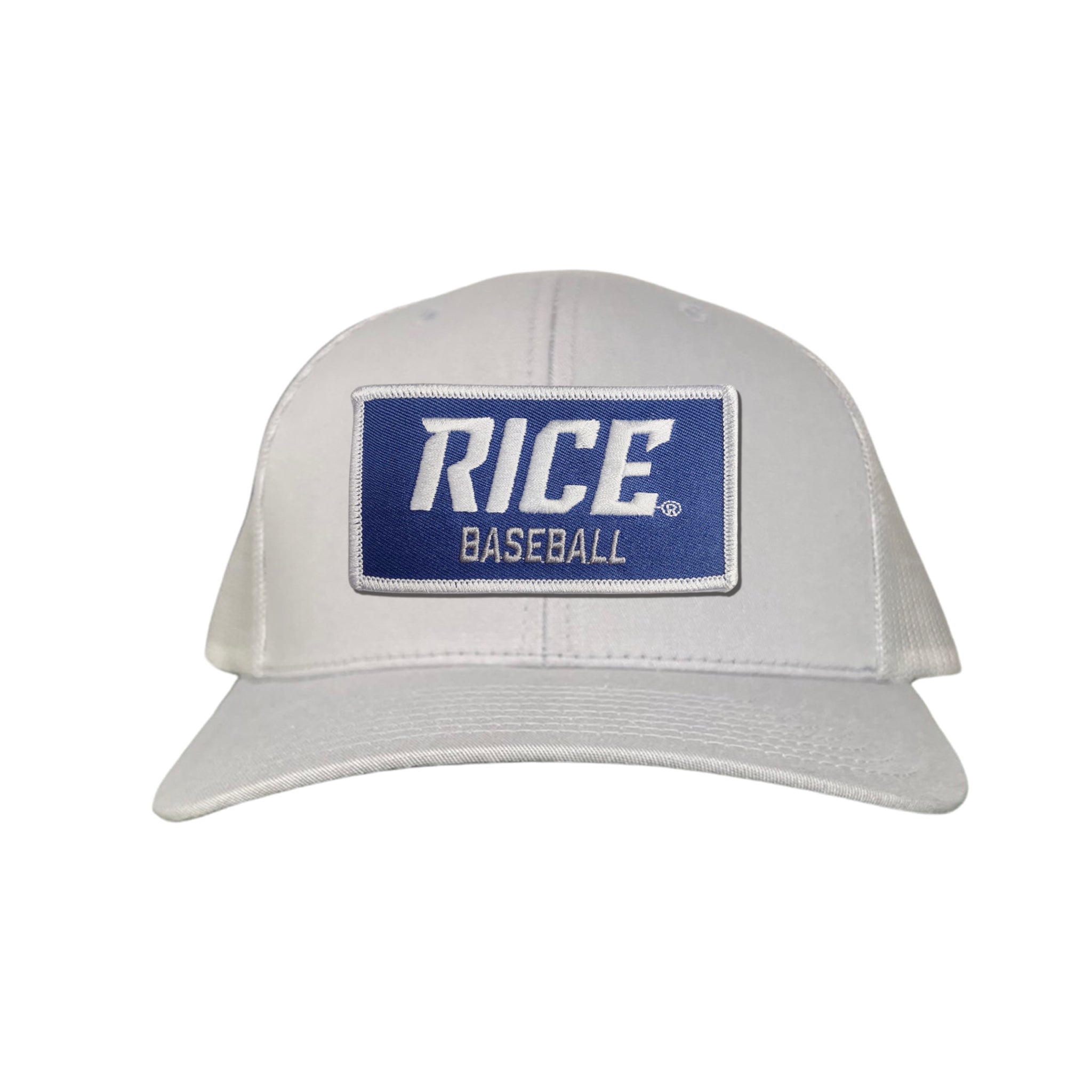 Rice Owls Baseball Rectangle Patch Curved Bill Mesh Snapback Cap