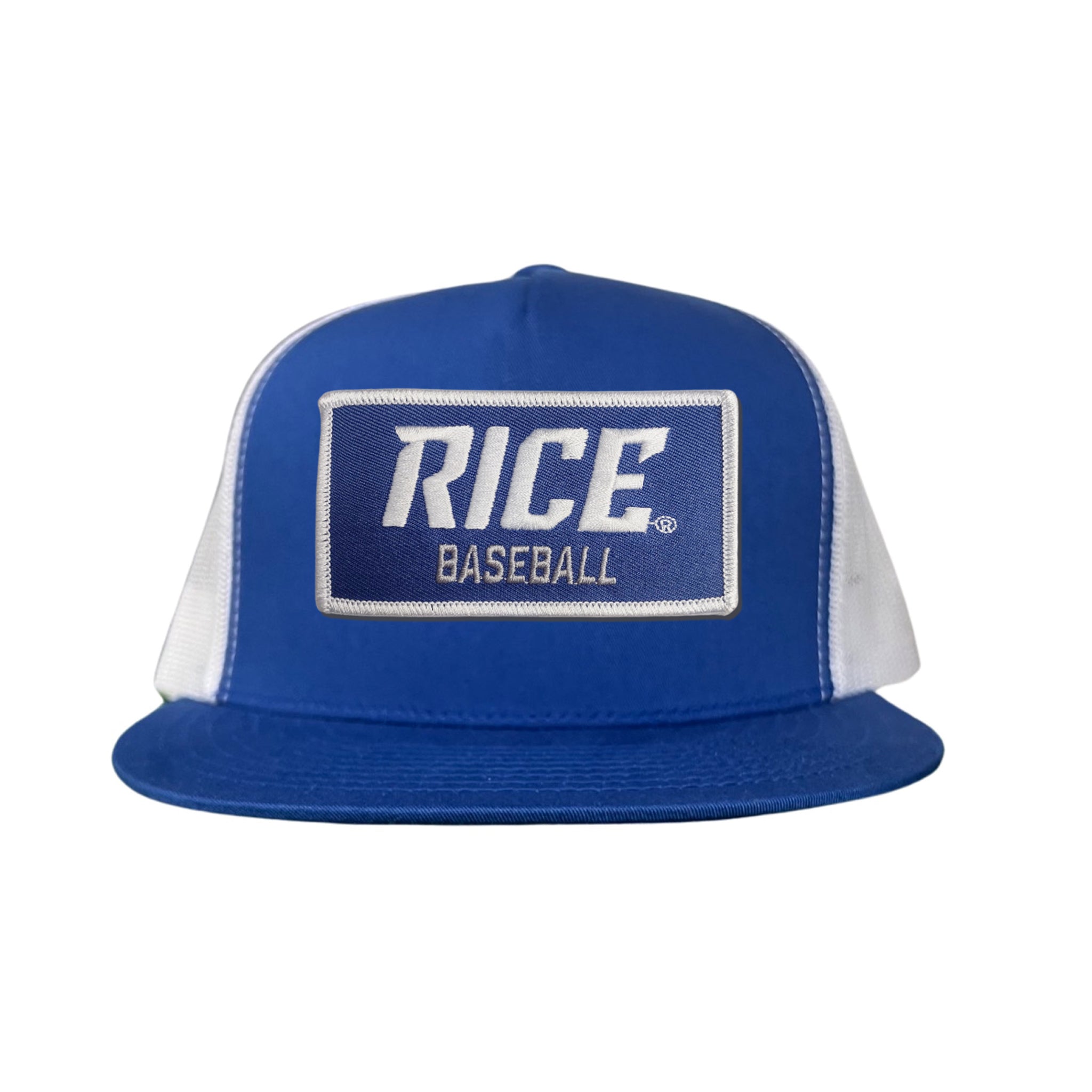 Rice Owls Baseball Rectangle Patch Curved Bill Mesh Snapback Cap