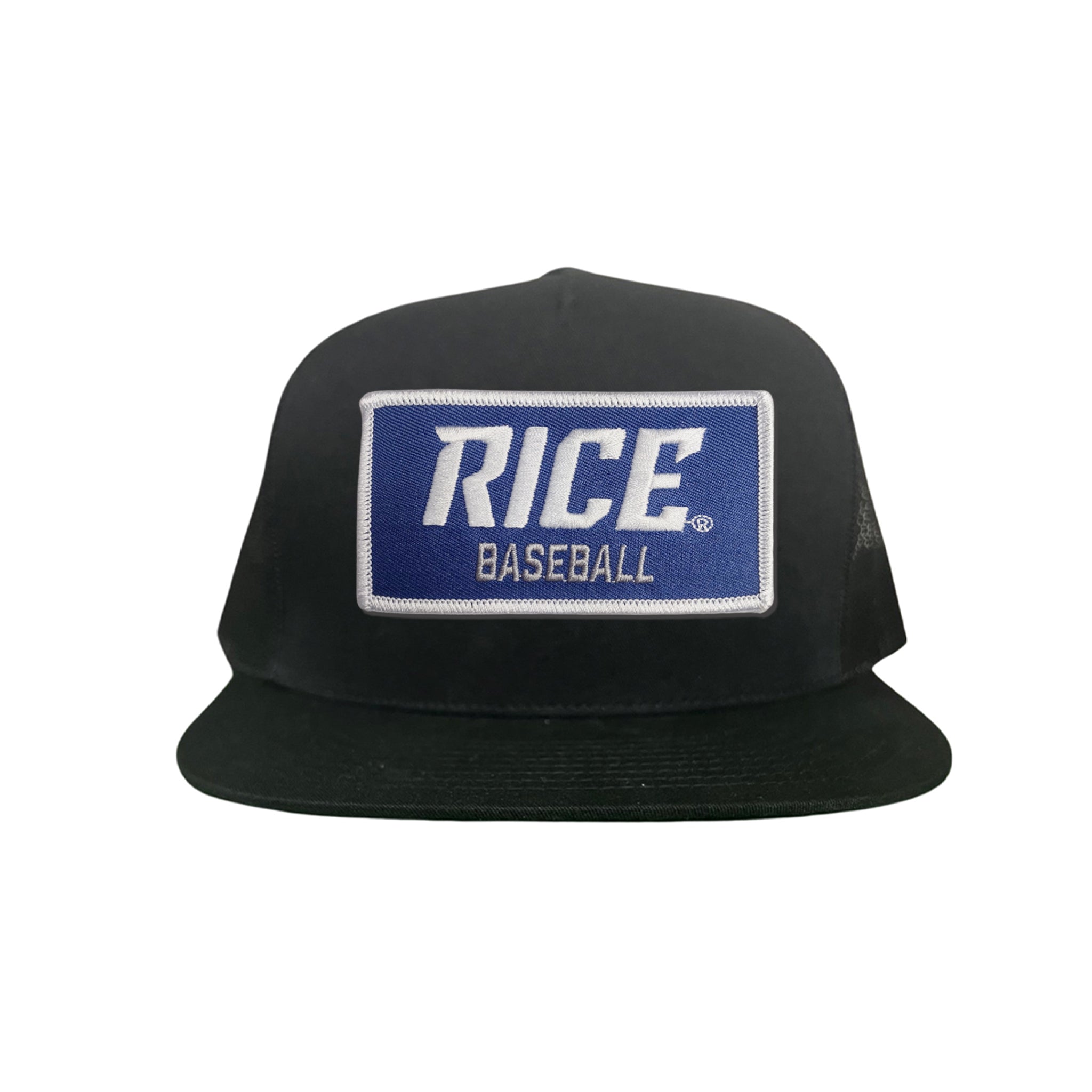 Rice Owls Baseball Rectangle Patch Curved Bill Mesh Snapback Cap