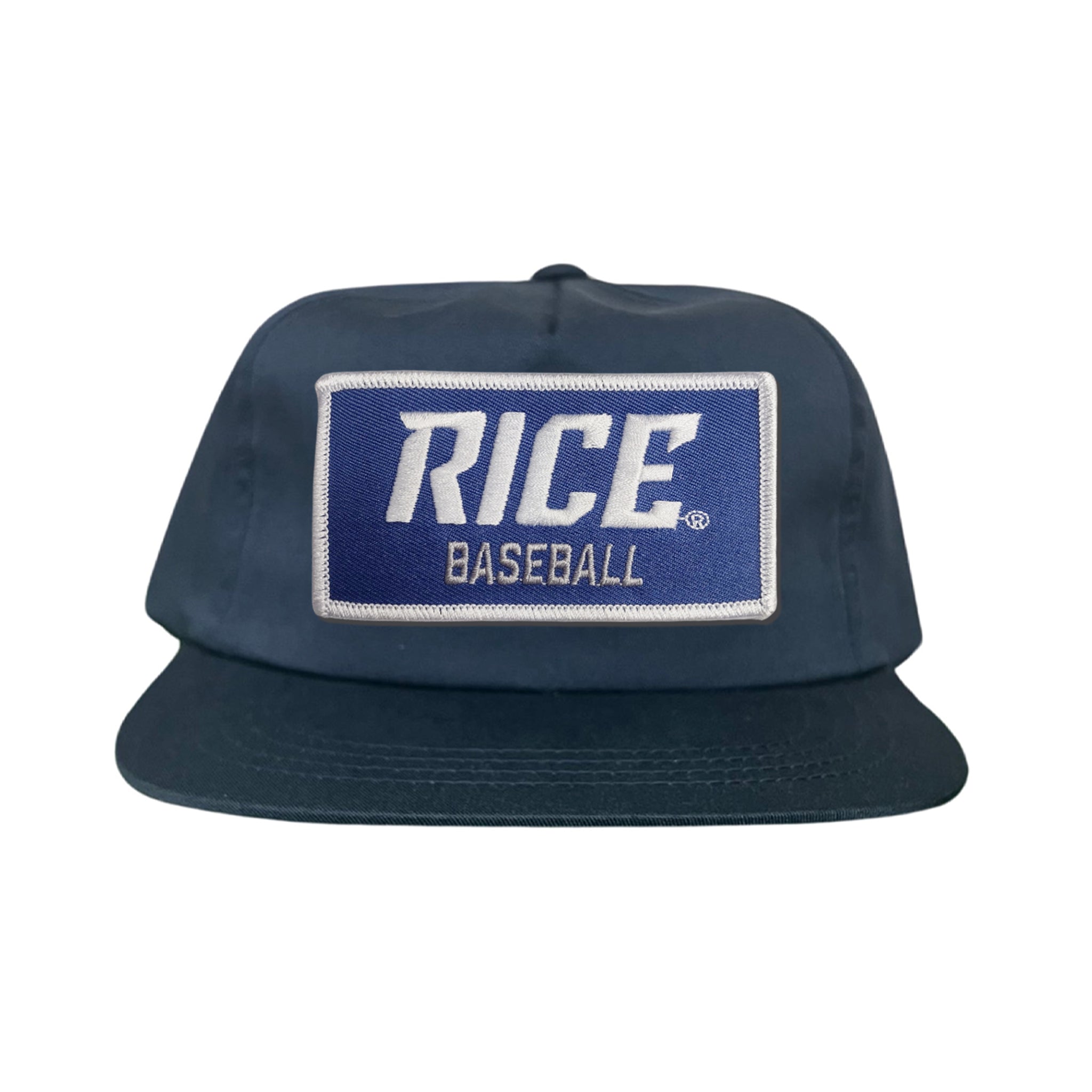 Rice Owls Baseball Rectangle Patch Curved Bill Mesh Snapback Cap