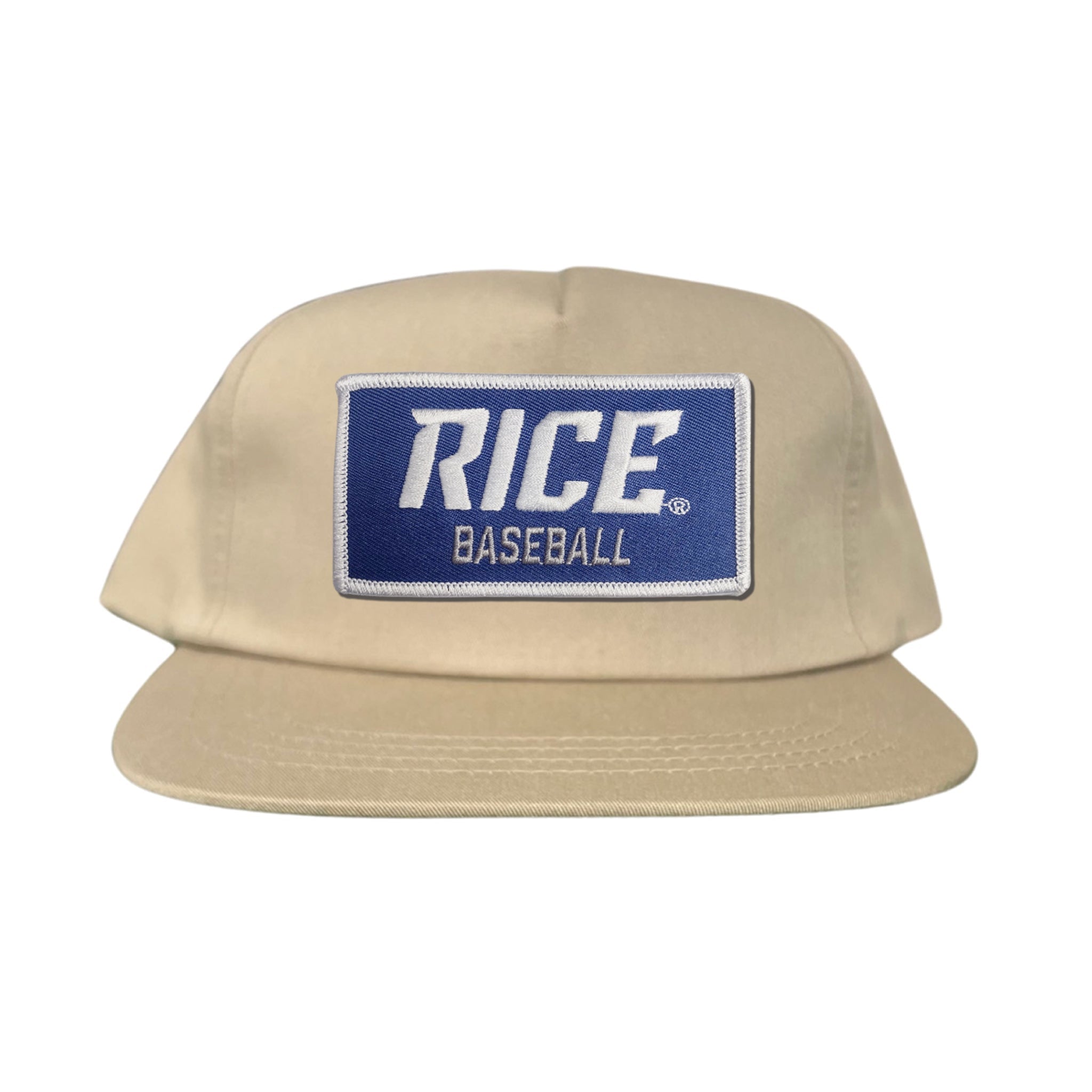 Rice Owls Baseball Rectangle Patch Curved Bill Mesh Snapback Cap