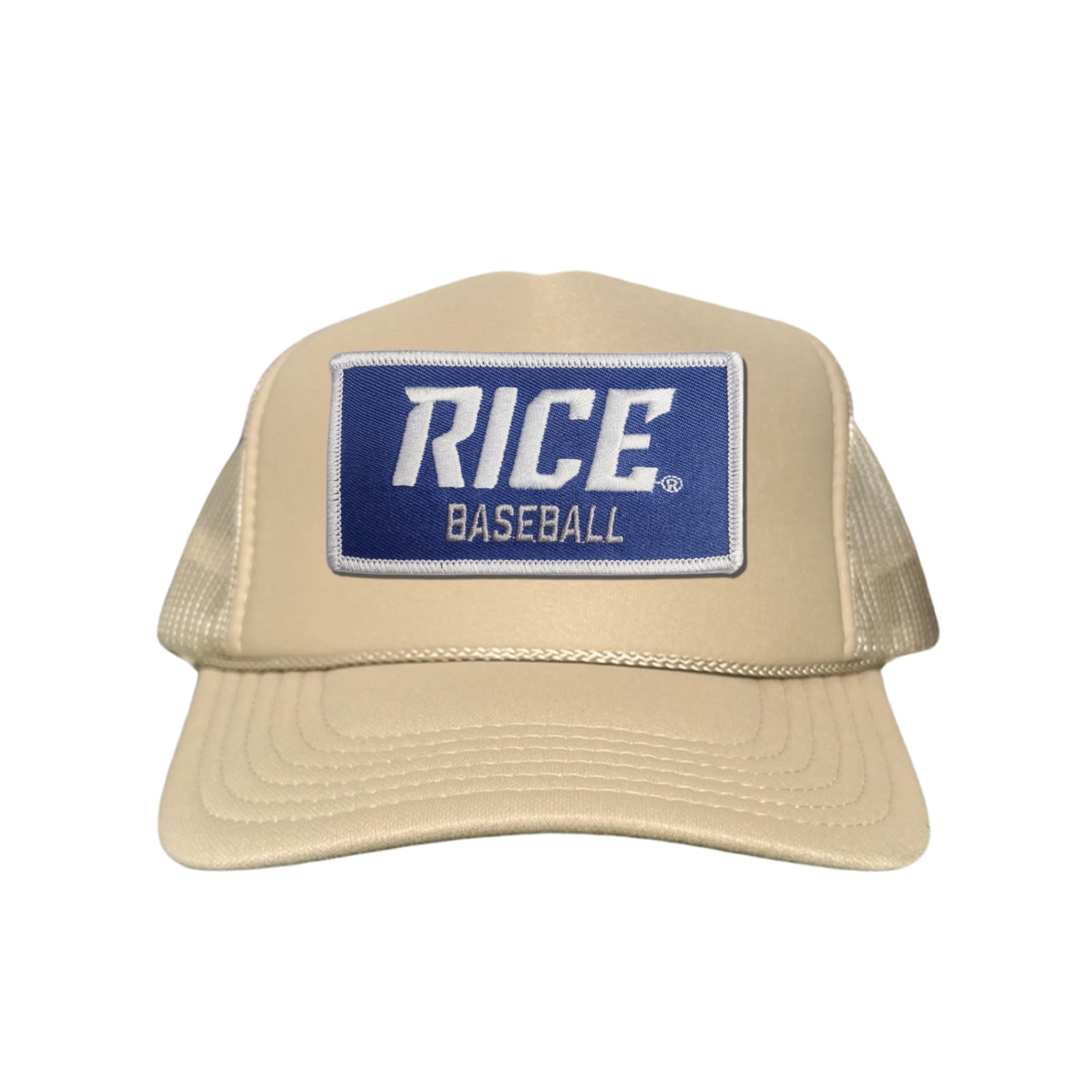 Rice Owls Baseball Rectangle Patch Curved Bill Mesh Snapback Cap