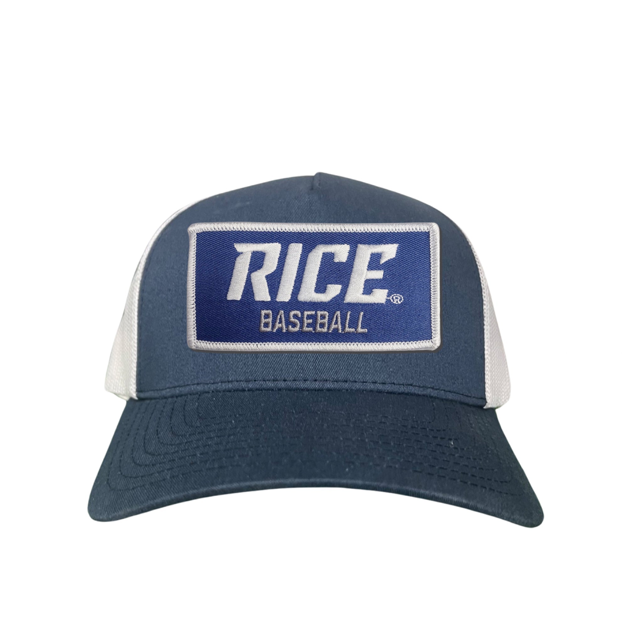 Rice Owls Baseball Rectangle Patch Curved Bill Mesh Snapback Cap
