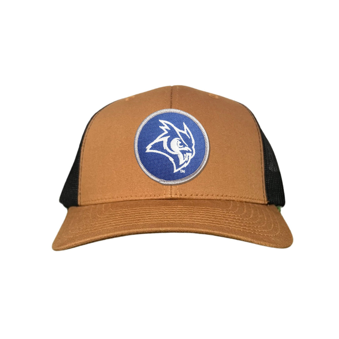 Rice Owls Owl Head Circle Patch Mesh Snapback Hat