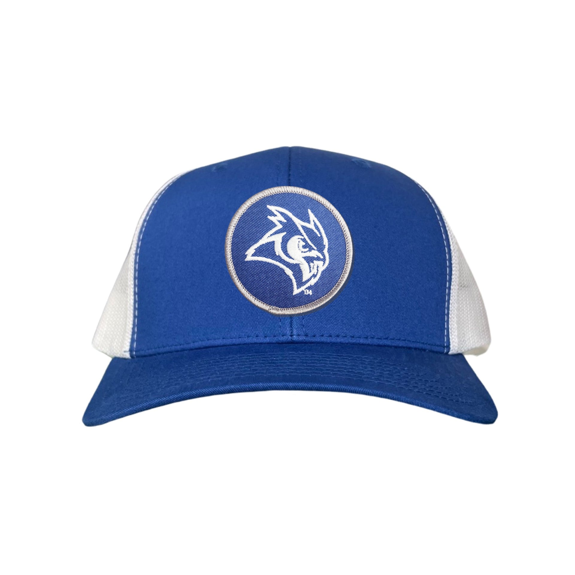 Rice Owls circle patch logo curved bill mesh snapback hat