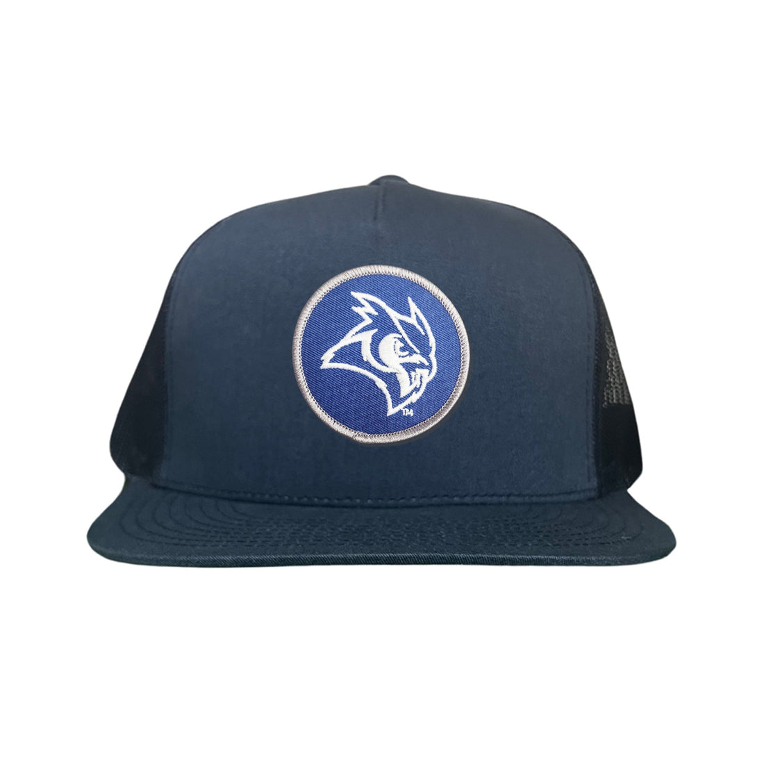 Rice Owls Owl Head Circle Patch Mesh Snapback Hat
