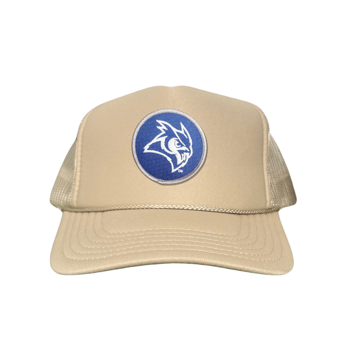 Rice Owls Owl Head Circle Patch Mesh Snapback Hat