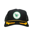 Eagle Battle Flag Circle UNT hat featuring front panel embroidery, available in flat or curved bill styles.