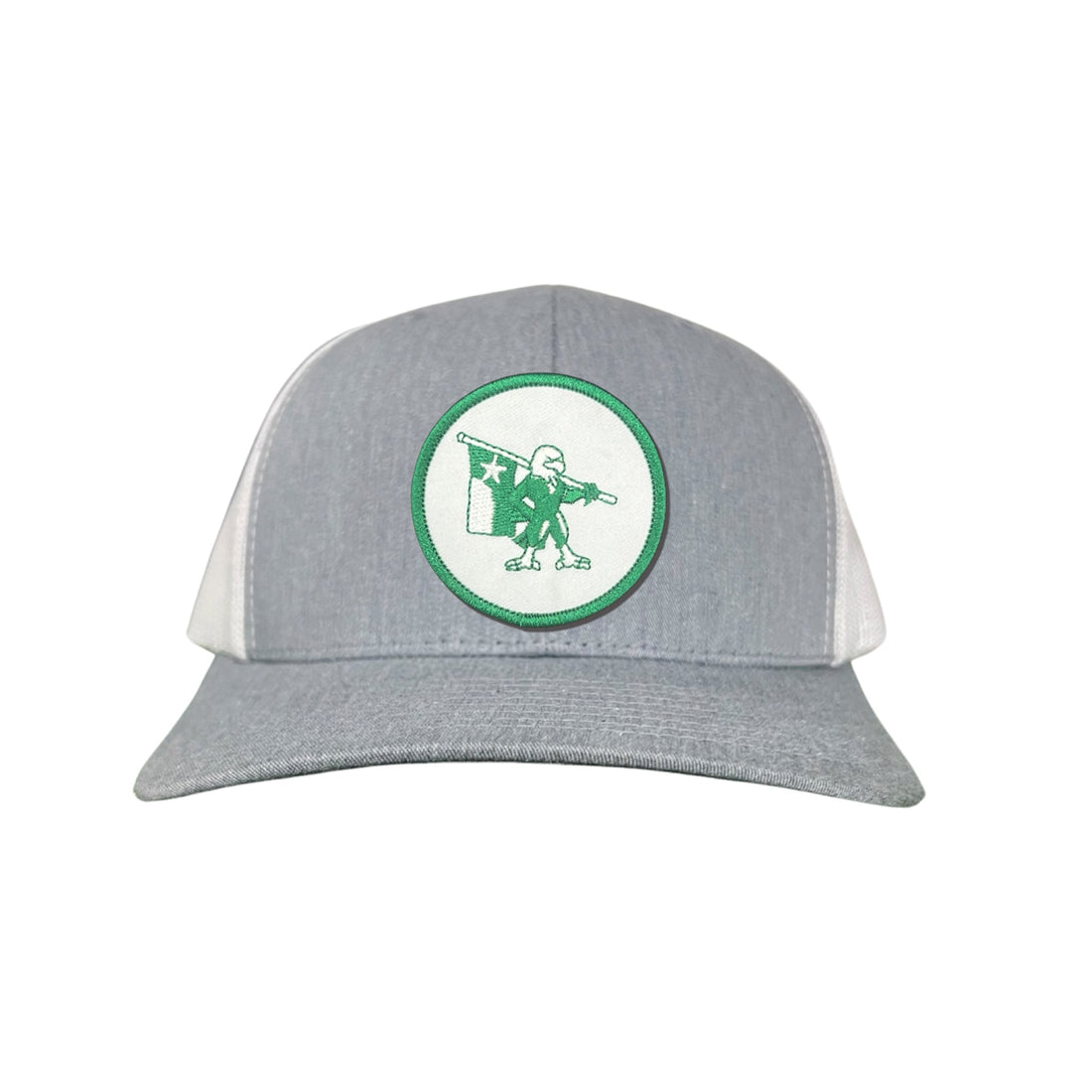 Eagle Battle Flag Circle UNT Mesh Snapback Hat - Black/Gold/Green