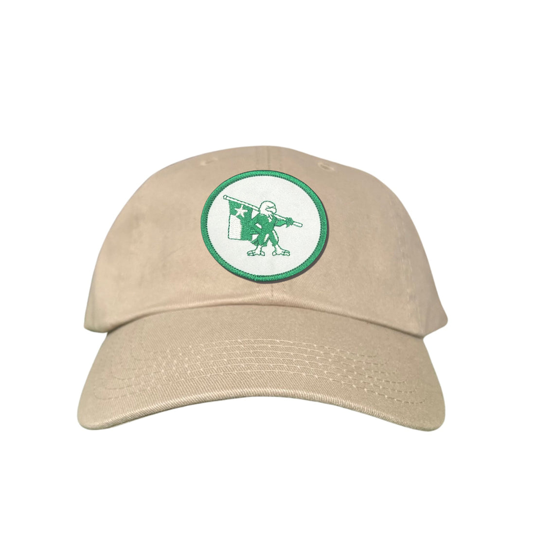 Eagle Battle Flag Circle UNT Mesh Snapback Hat - Black/Gold/Green