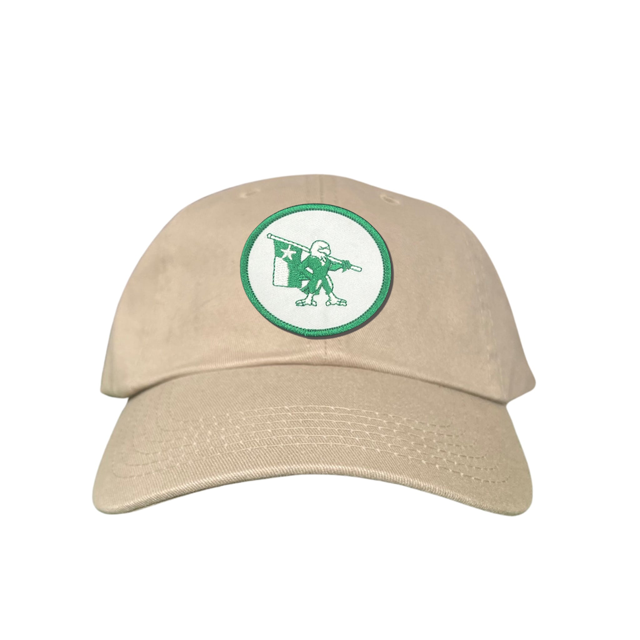 Eagle Battle Flag Circle UNT Mesh Snapback Hat - Black/Gold/Green