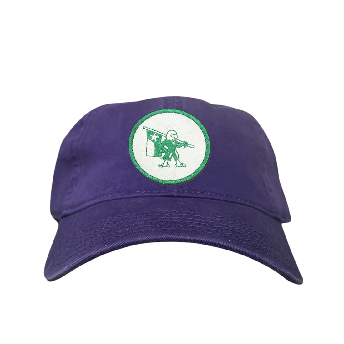 Eagle Battle Flag Circle UNT Mesh Snapback Hat - Black/Gold/Green
