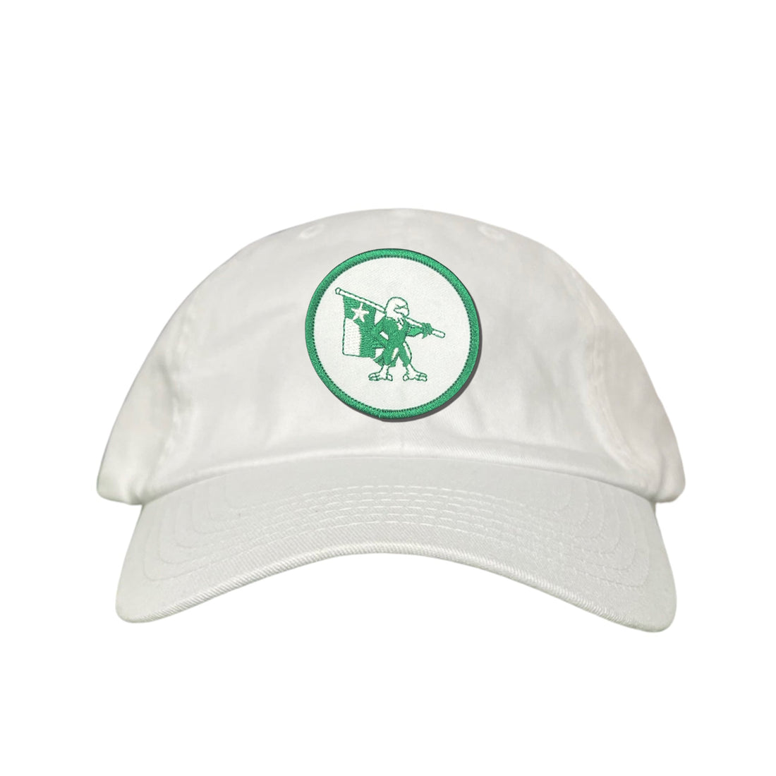 Eagle Battle Flag Circle UNT Mesh Snapback Hat - Black/Gold/Green