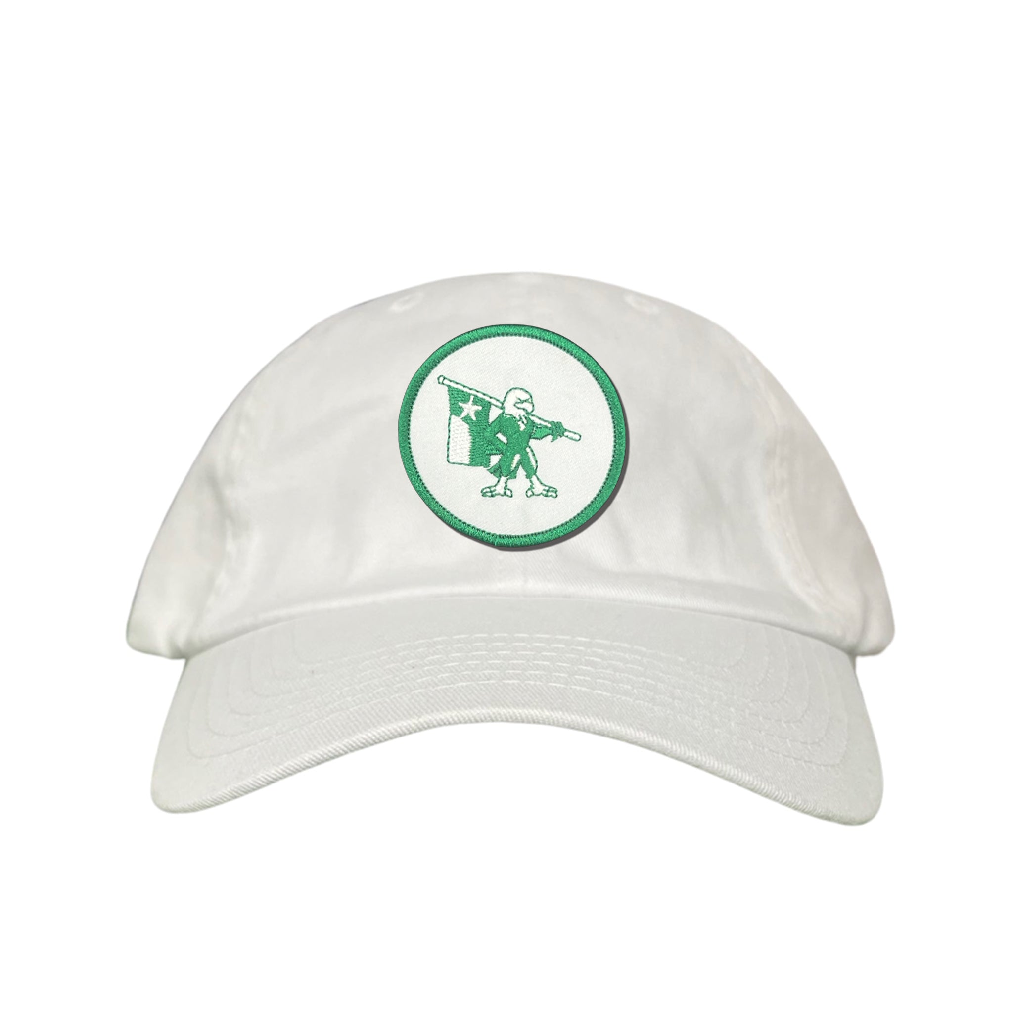 Eagle Battle Flag Circle UNT Mesh Snapback Hat - Black/Gold/Green