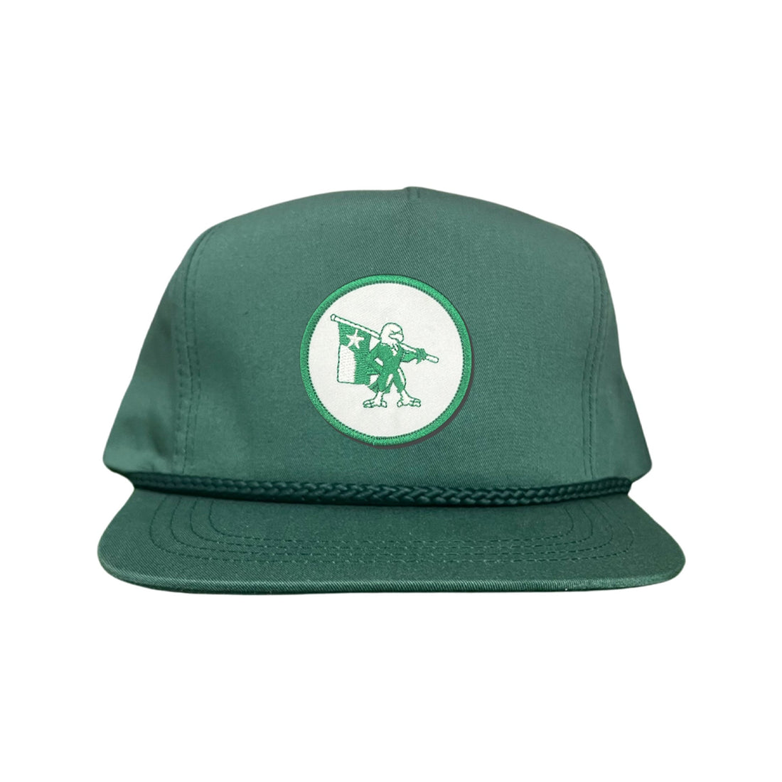 Eagle Battle Flag Circle UNT Mesh Snapback Hat - Black/Gold/Green