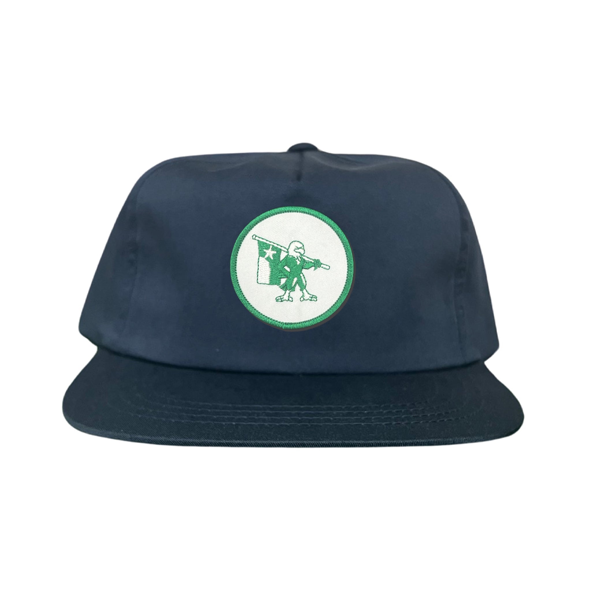 Eagle Battle Flag Circle UNT Mesh Snapback Hat - Black/Gold/Green