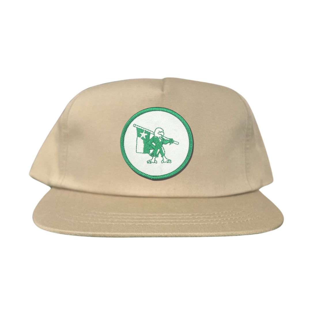 Eagle Battle Flag Circle UNT Mesh Snapback Hat - Black/Gold/Green