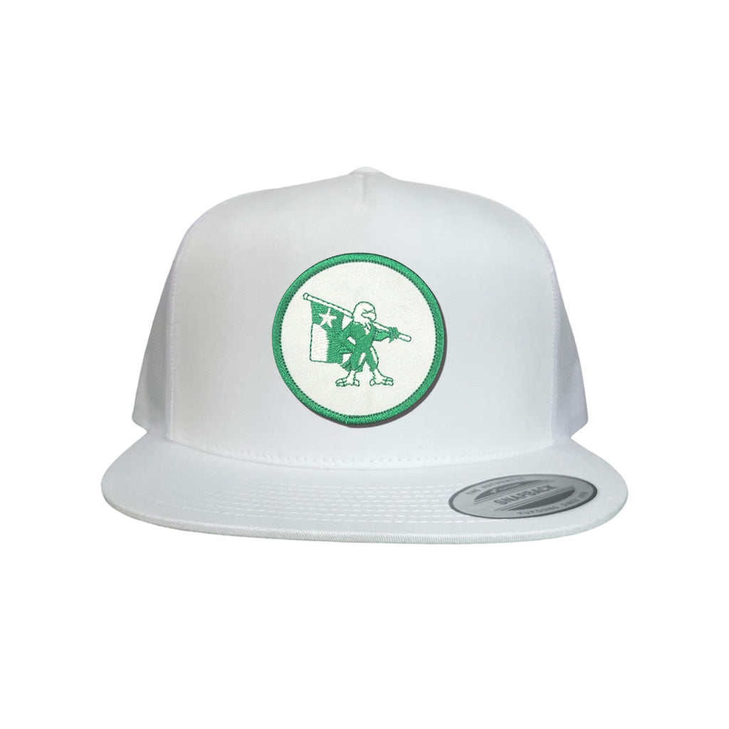 Eagle Battle Flag Circle UNT Mesh Snapback Hat - Black/Gold/Green